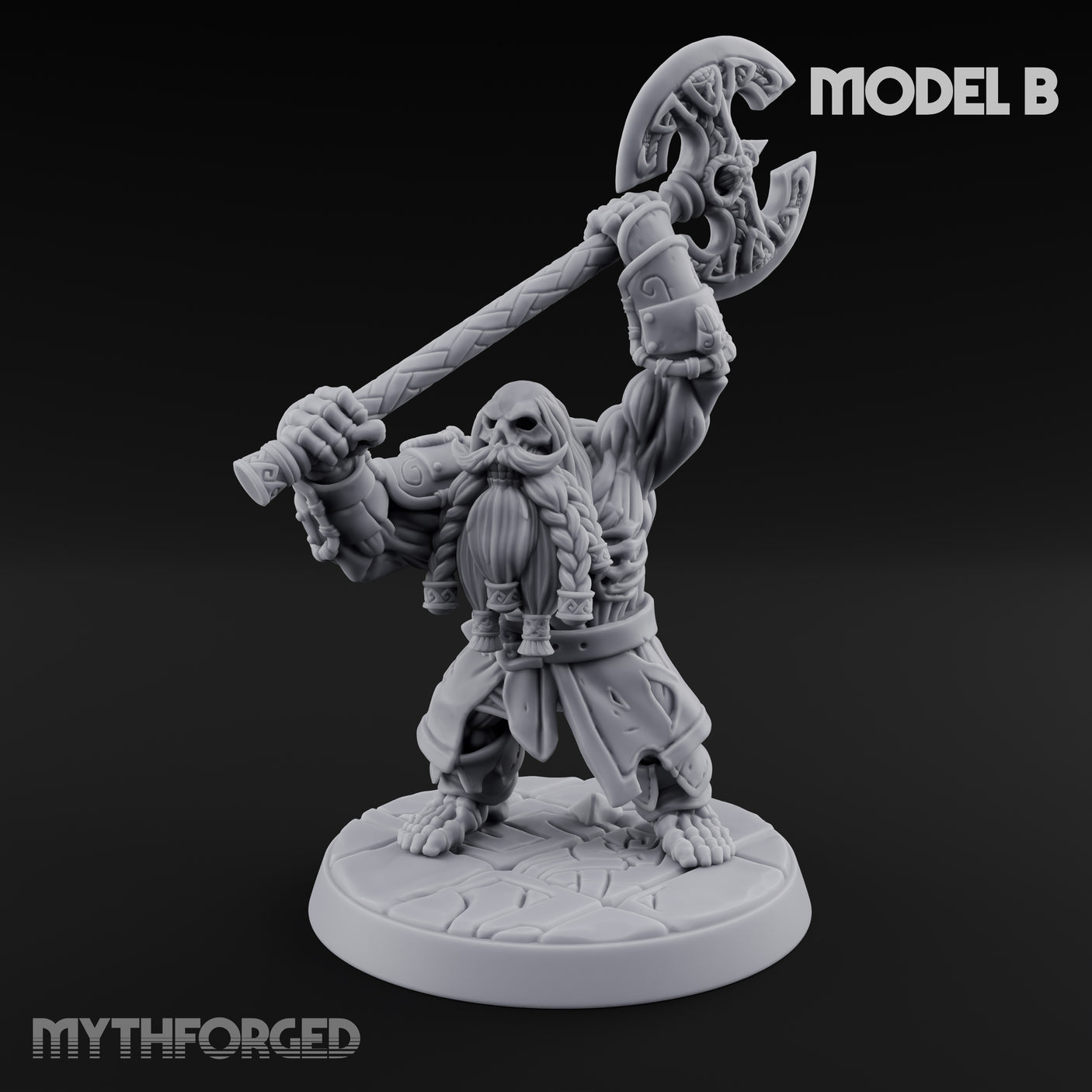Frostbound Horde Draugr Warrior B Miniature for Dungeons and Dragons, Pathfinder or other TTRPGs
