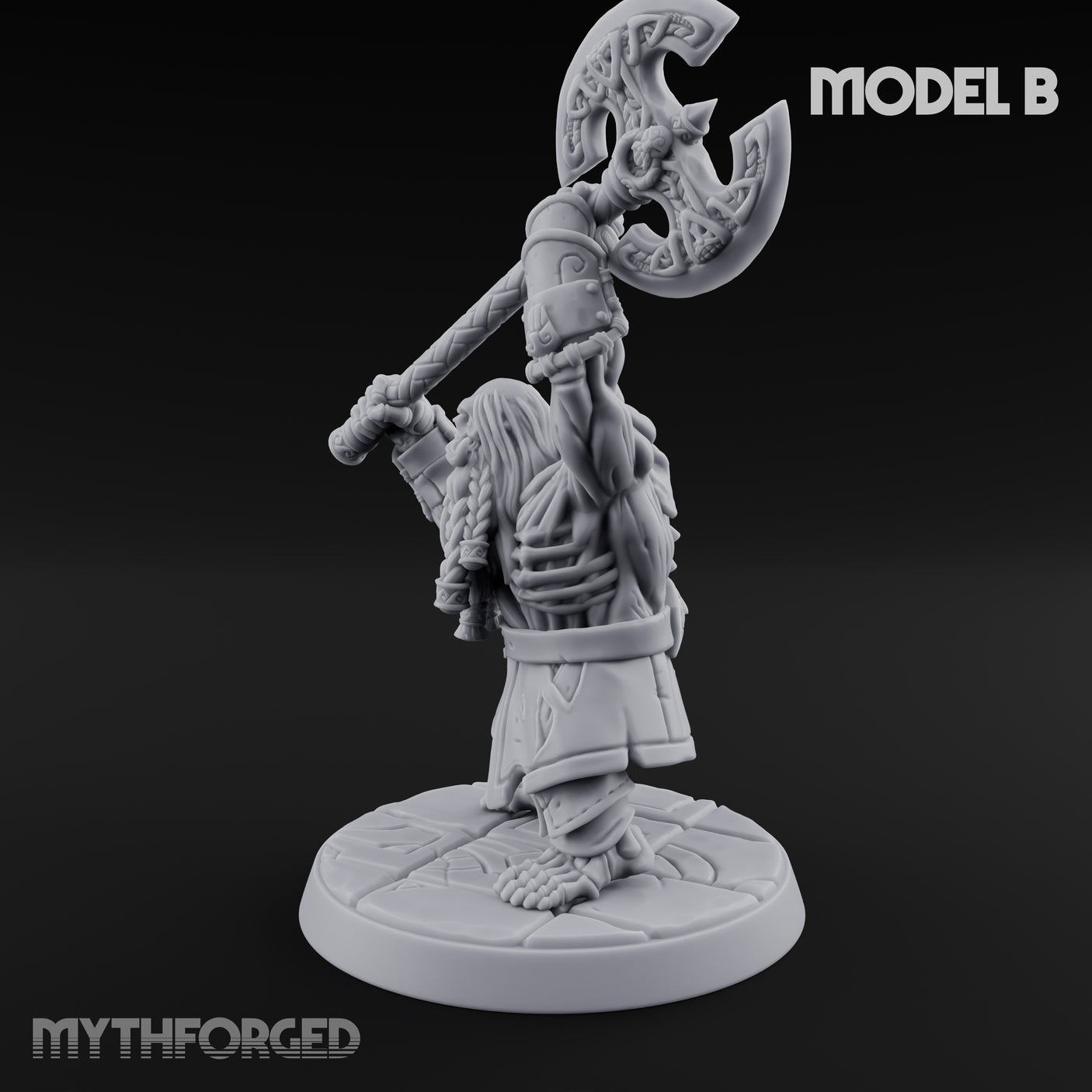 Frostbound Horde Draugr Warrior B Miniature for Dungeons and Dragons, Pathfinder or other TTRPGs