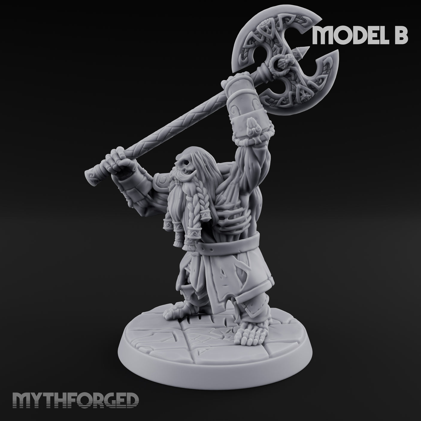 Frostbound Horde Draugr Warrior B Miniature for Dungeons and Dragons, Pathfinder or other TTRPGs