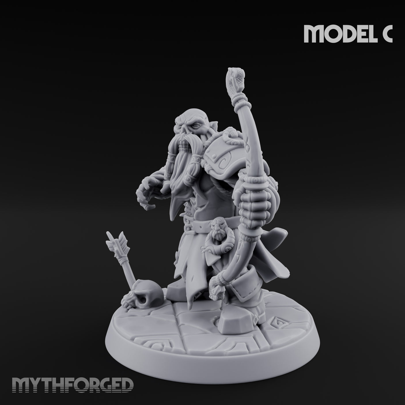 Frostbound Horde Draugr Warrior C Miniature for Dungeons and Dragons, Pathfinder or other TTRPGs