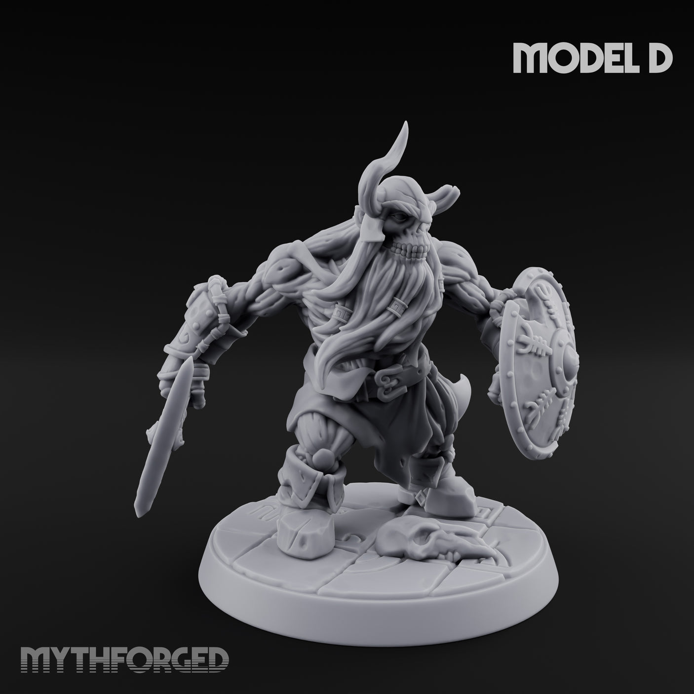 Frostbound Horde Draugr Warrior D Miniature for Dungeons and Dragons, Pathfinder or other TTRPGs