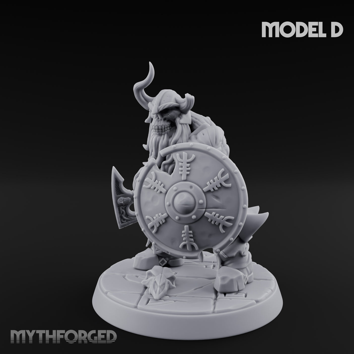 Frostbound Horde Draugr Warrior D Miniature for Dungeons and Dragons, Pathfinder or other TTRPGs