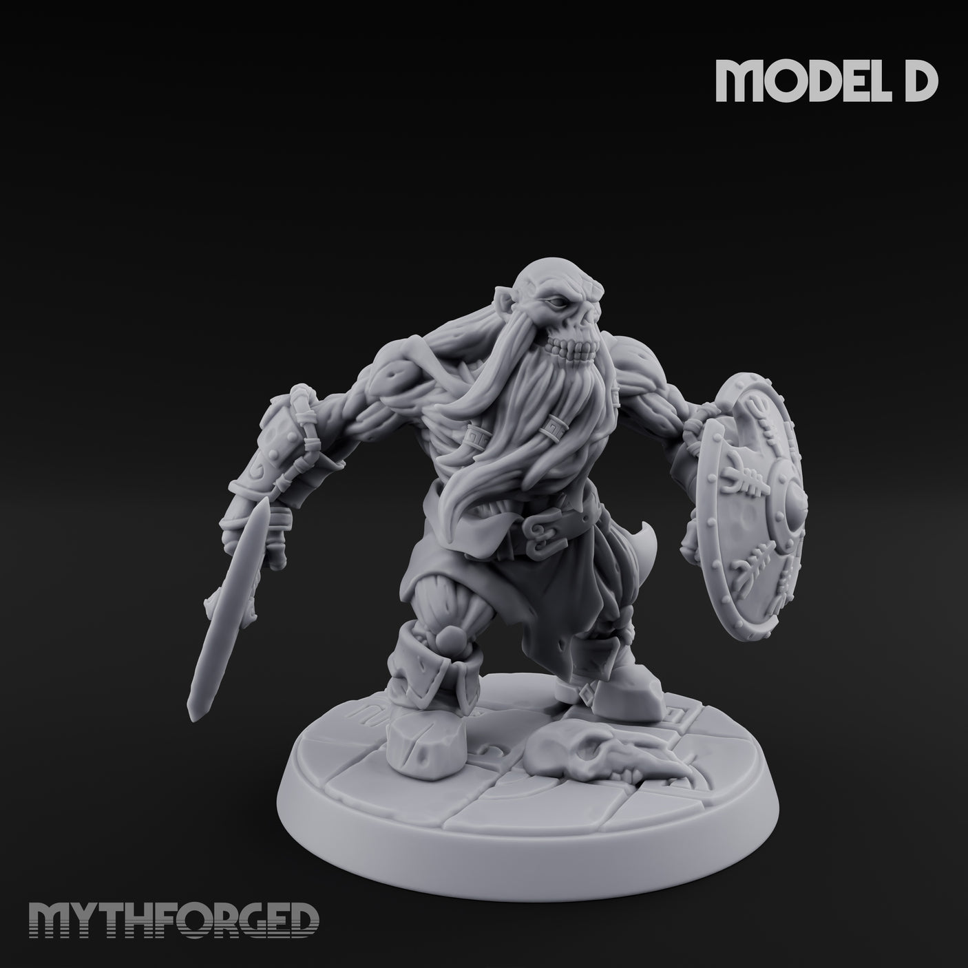 Frostbound Horde Draugr Warrior D Miniature for Dungeons and Dragons, Pathfinder or other TTRPGs