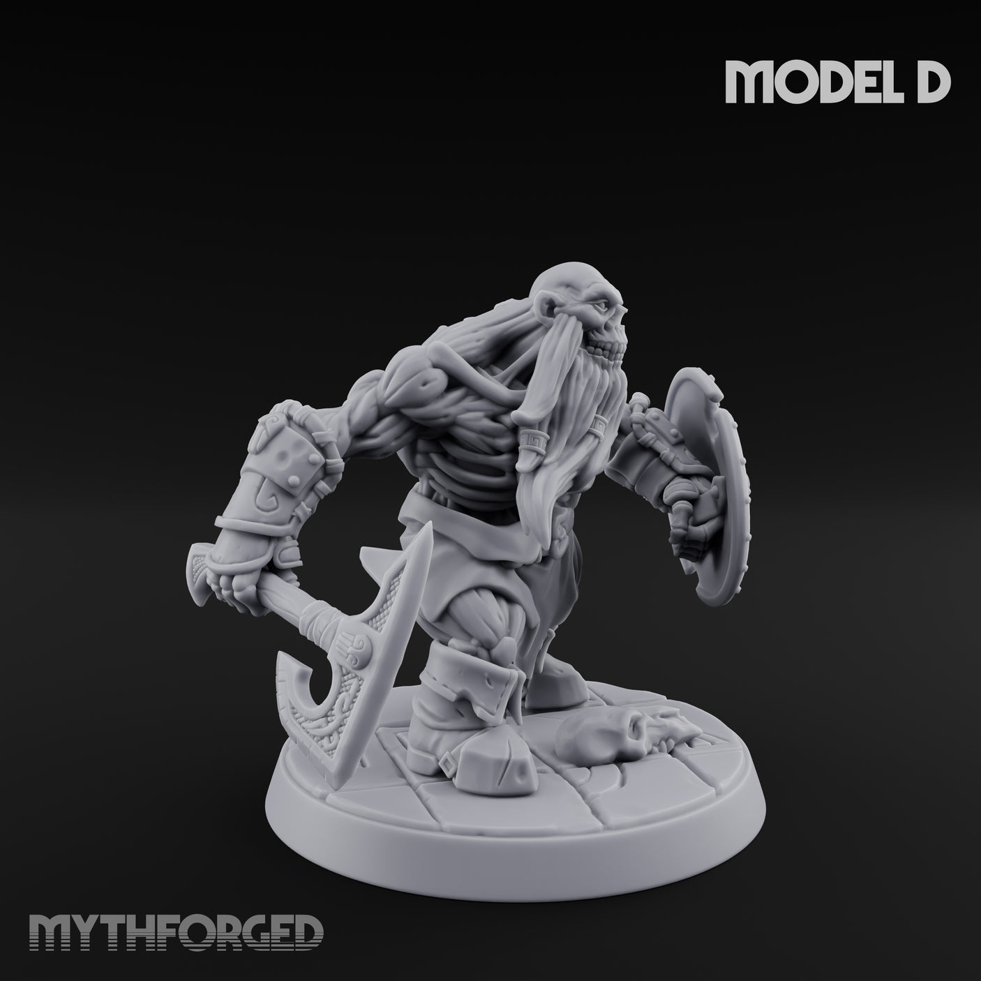Frostbound Horde Draugr Warrior D Miniature for Dungeons and Dragons, Pathfinder or other TTRPGs