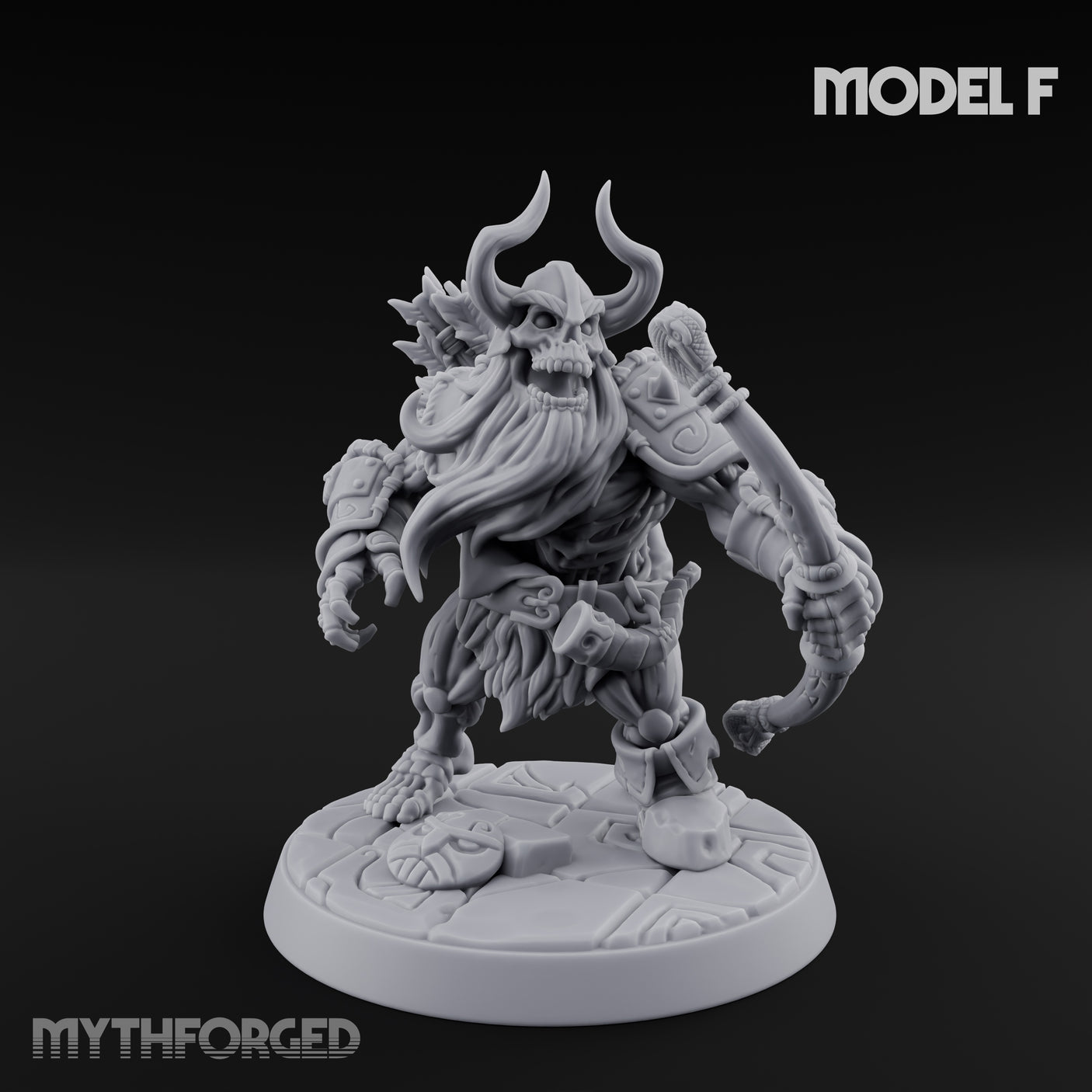 Frostbound Horde Draugr Warrior F Miniature for Dungeons and Dragons, Pathfinder or other TTRPGs
