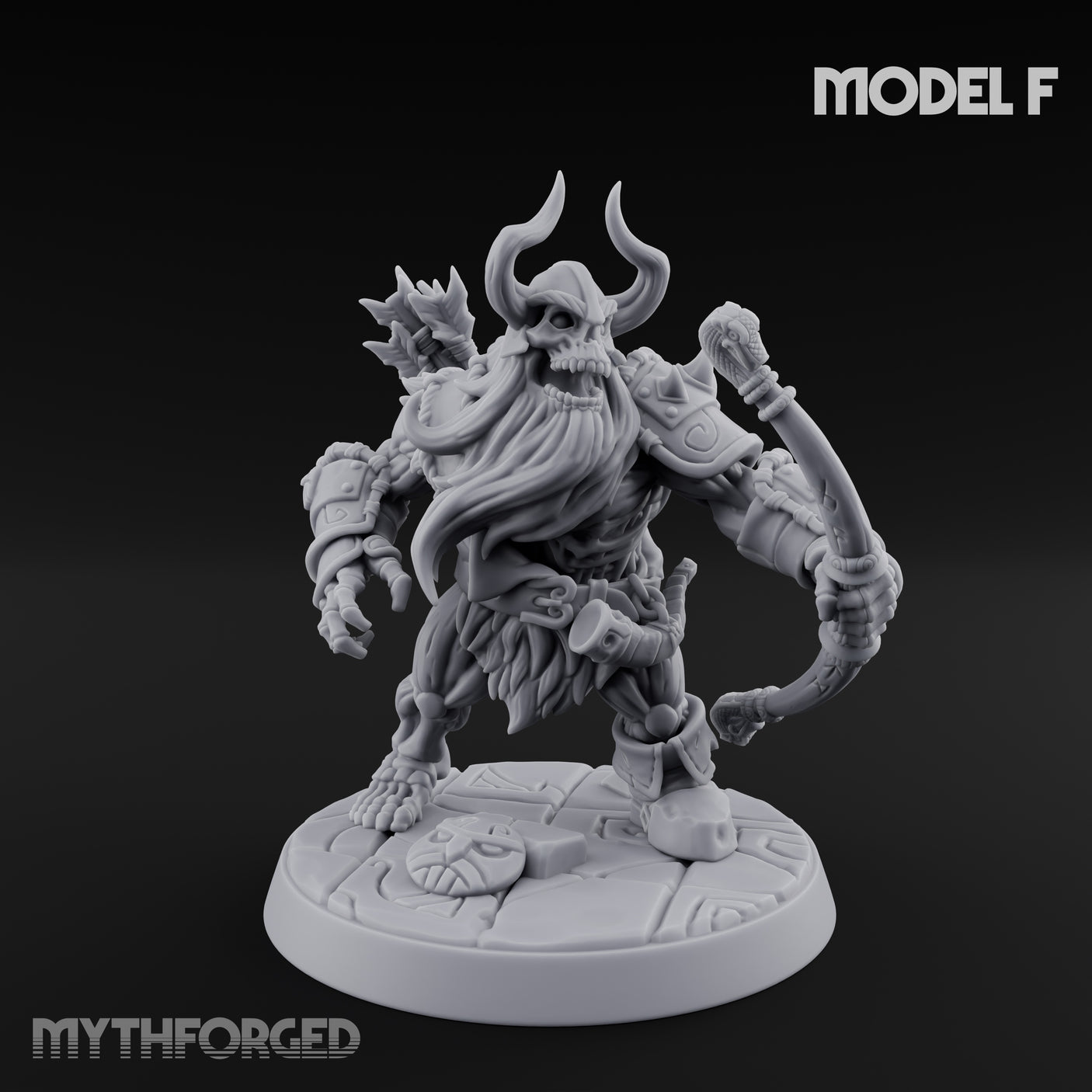 Frostbound Horde Draugr Warrior F Miniature for Dungeons and Dragons, Pathfinder or other TTRPGs
