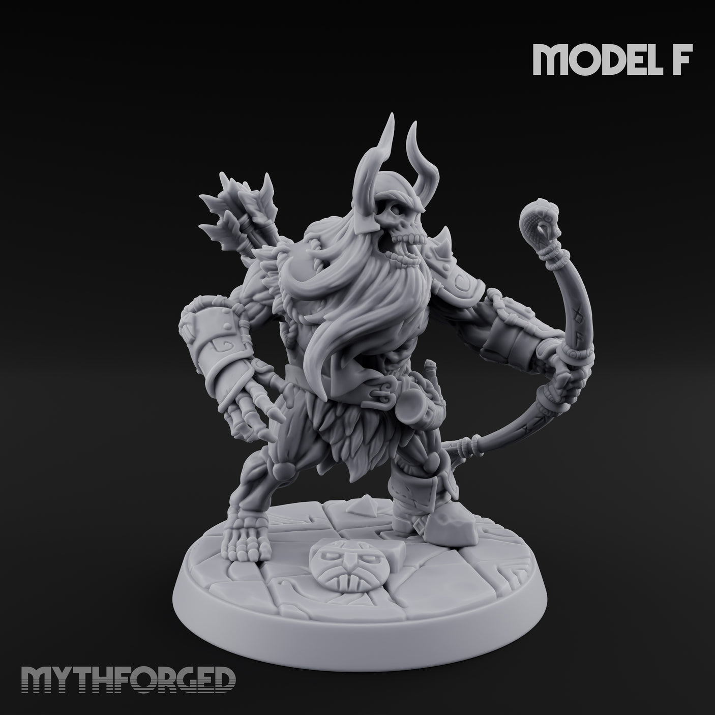 Frostbound Horde Draugr Warrior F Miniature for Dungeons and Dragons, Pathfinder or other TTRPGs