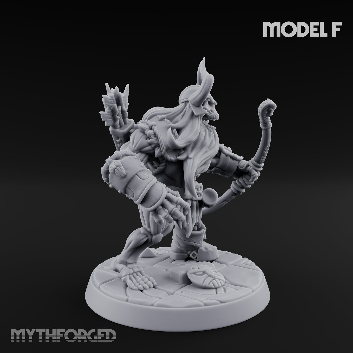 Frostbound Horde Draugr Warrior F Miniature for Dungeons and Dragons, Pathfinder or other TTRPGs