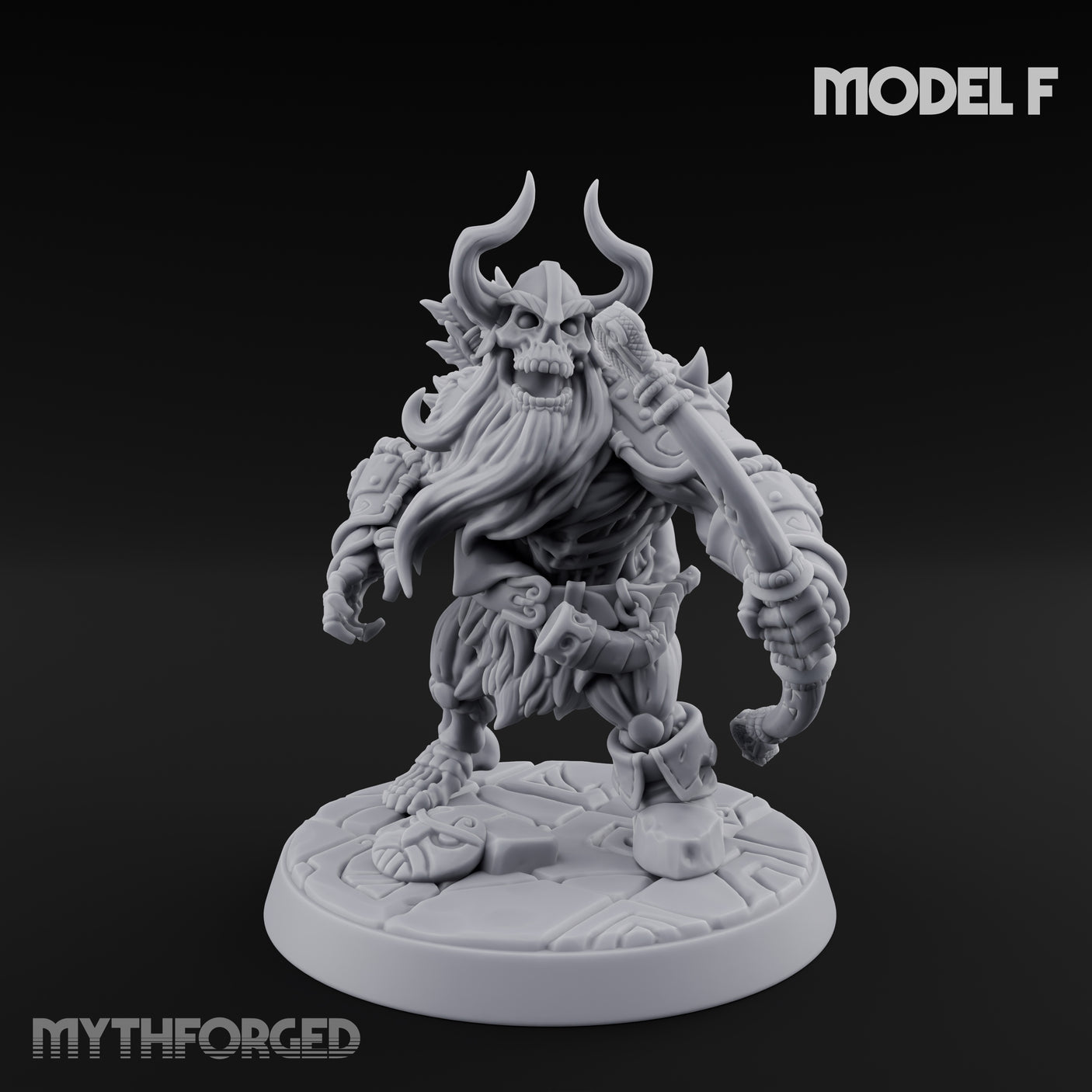 Frostbound Horde Draugr Warrior F Miniature for Dungeons and Dragons, Pathfinder or other TTRPGs