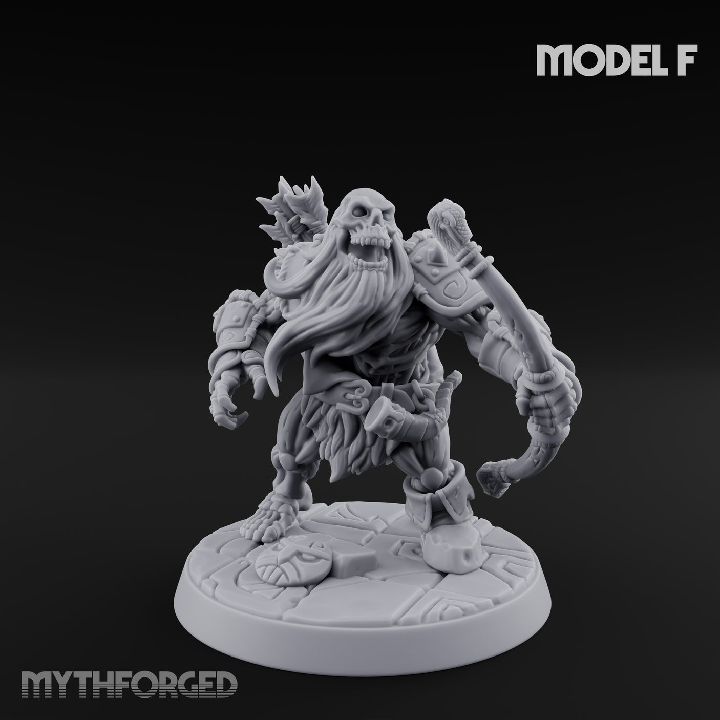 Frostbound Horde Draugr Warrior F Miniature for Dungeons and Dragons, Pathfinder or other TTRPGs