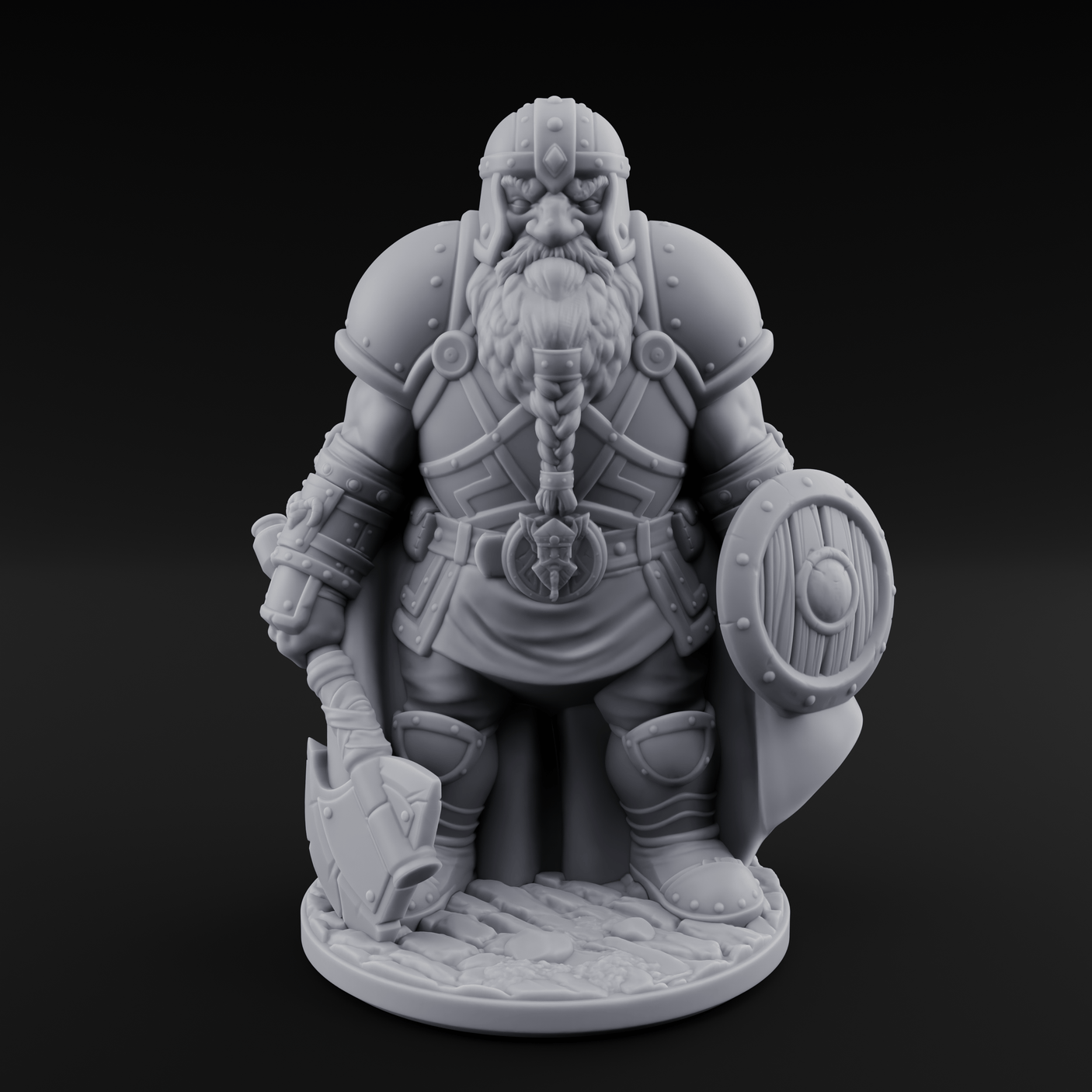 Braided And Ready Dwarf Soldier Miniature for Dungeons and Dragons, Pathfinder or other TTRPGs
