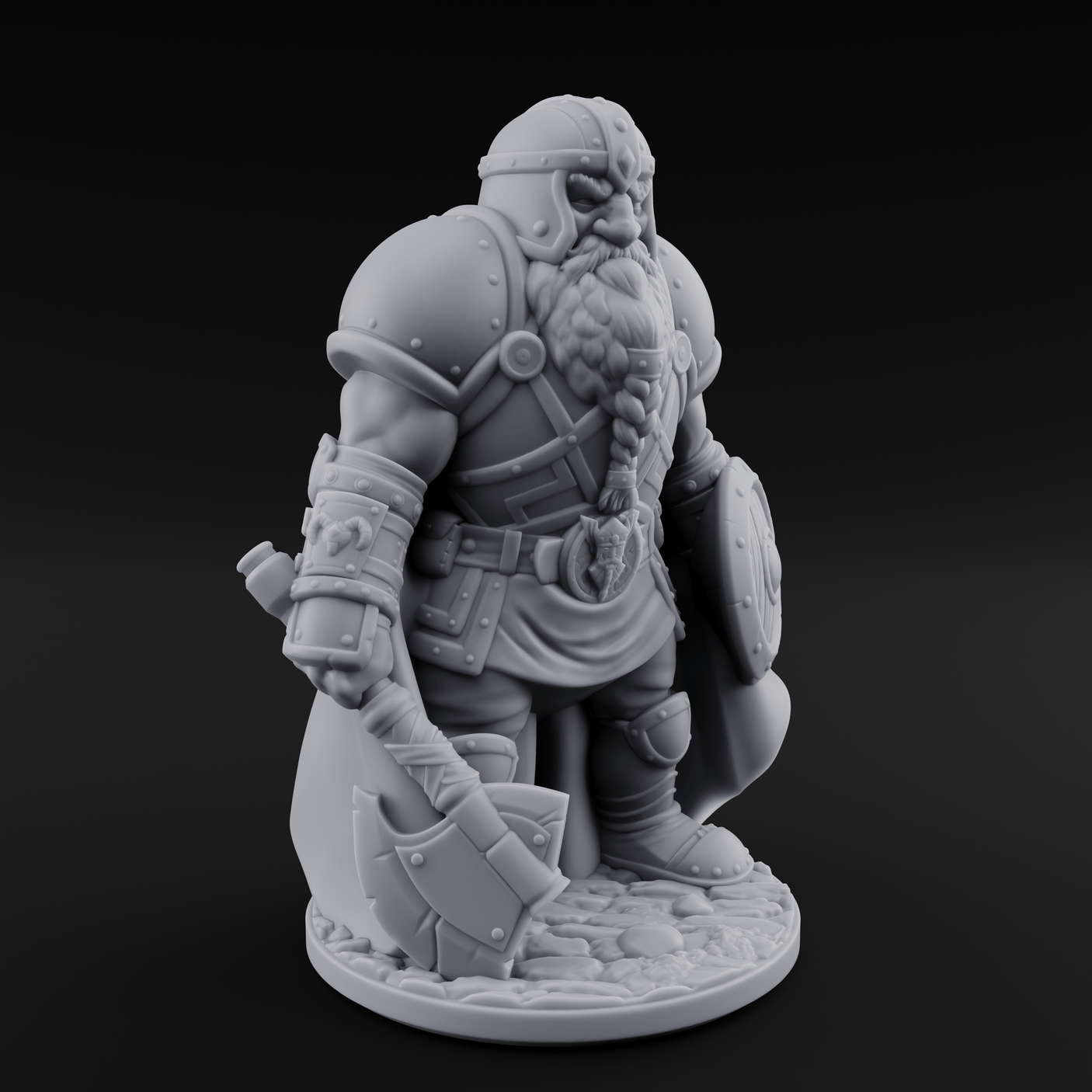 Braided And Ready Dwarf Soldier Miniature for Dungeons and Dragons, Pathfinder or other TTRPGs