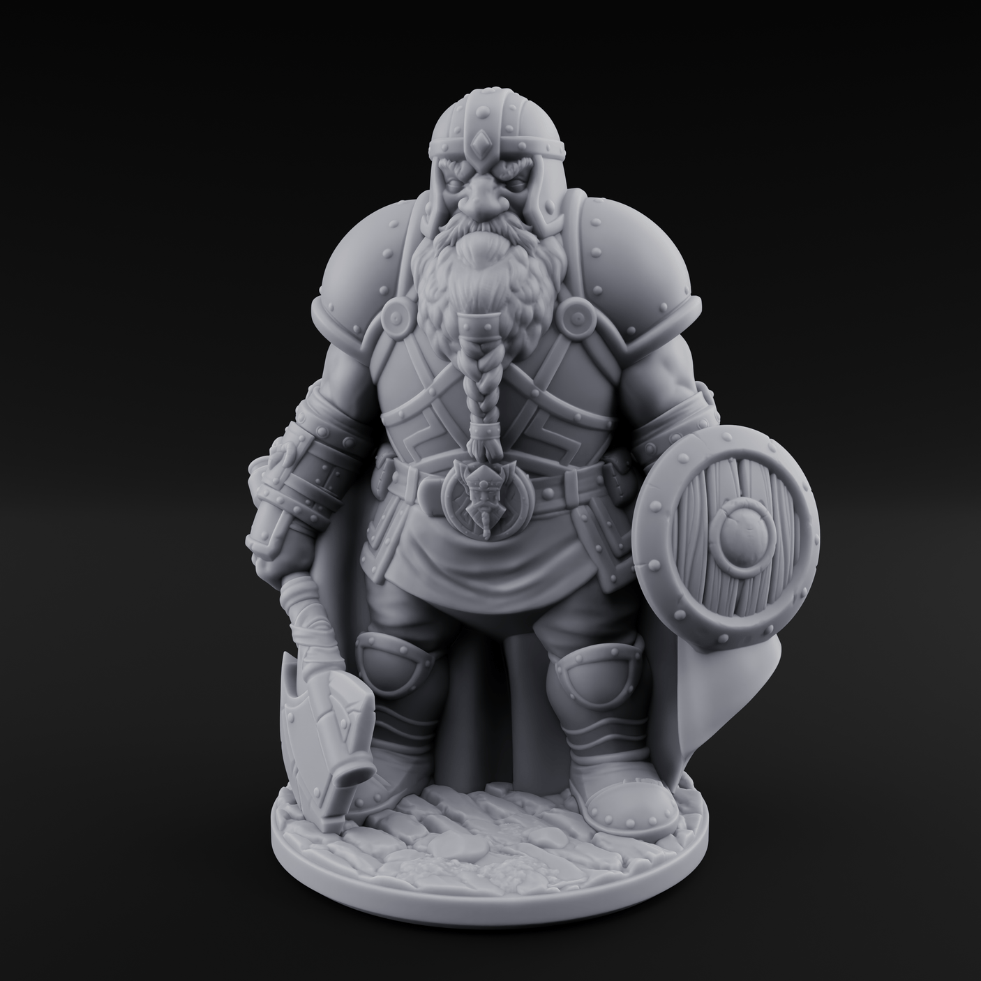Braided And Ready Dwarf Soldier Miniature for Dungeons and Dragons, Pathfinder or other TTRPGs