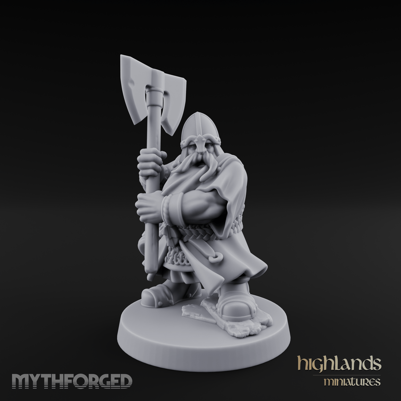 Rock Standing Dwarf Warrior Miniature for Dungeons and Dragons, Pathfinder or other TTRPGs