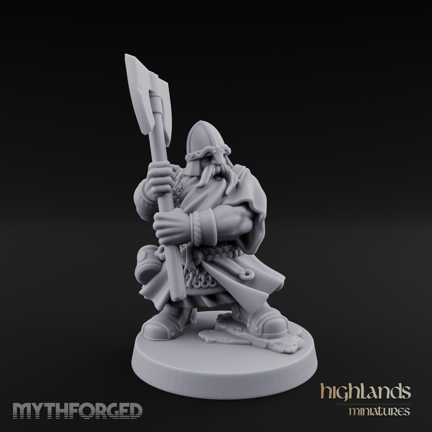 Rock Standing Dwarf Warrior Miniature for Dungeons and Dragons, Pathfinder or other TTRPGs