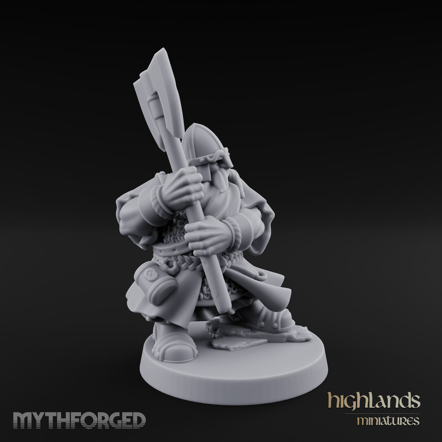 Rock Standing Dwarf Warrior Miniature for Dungeons and Dragons, Pathfinder or other TTRPGs