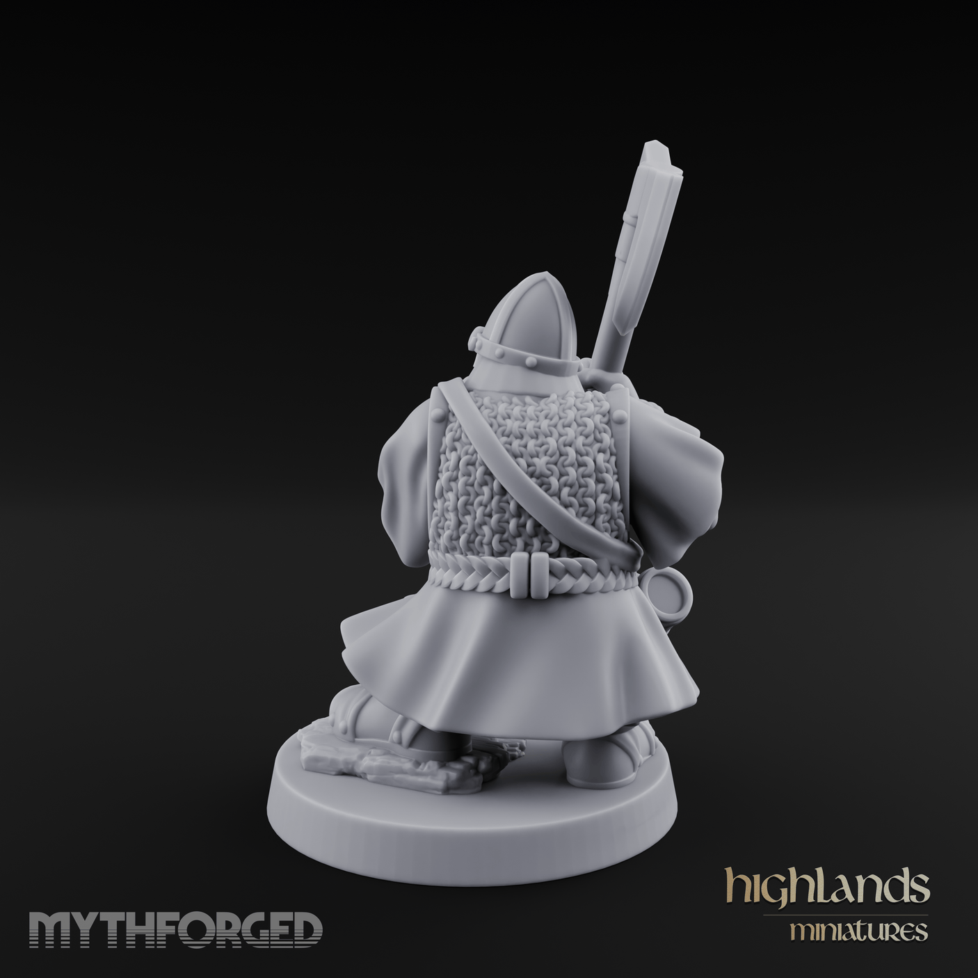 Rock Standing Dwarf Warrior Miniature for Dungeons and Dragons, Pathfinder or other TTRPGs