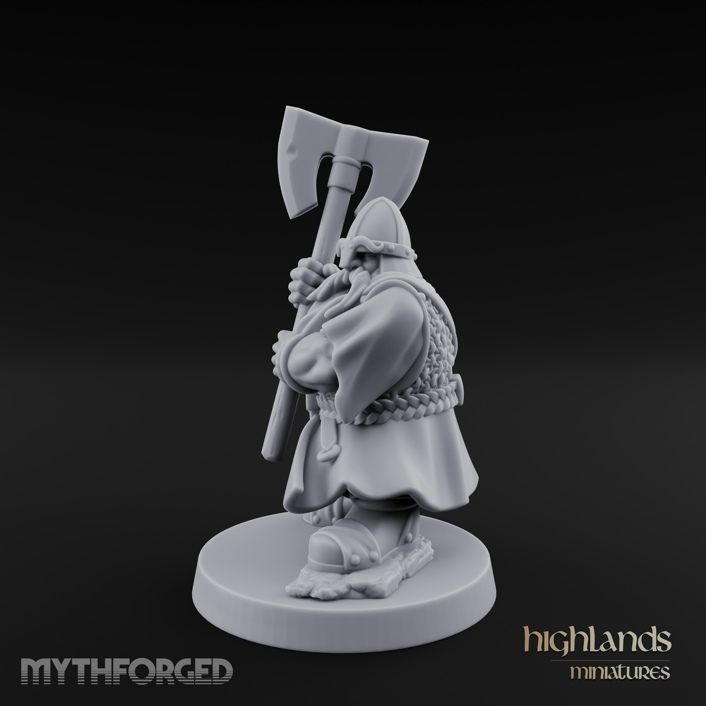 Rock Standing Dwarf Warrior Miniature for Dungeons and Dragons, Pathfinder or other TTRPGs