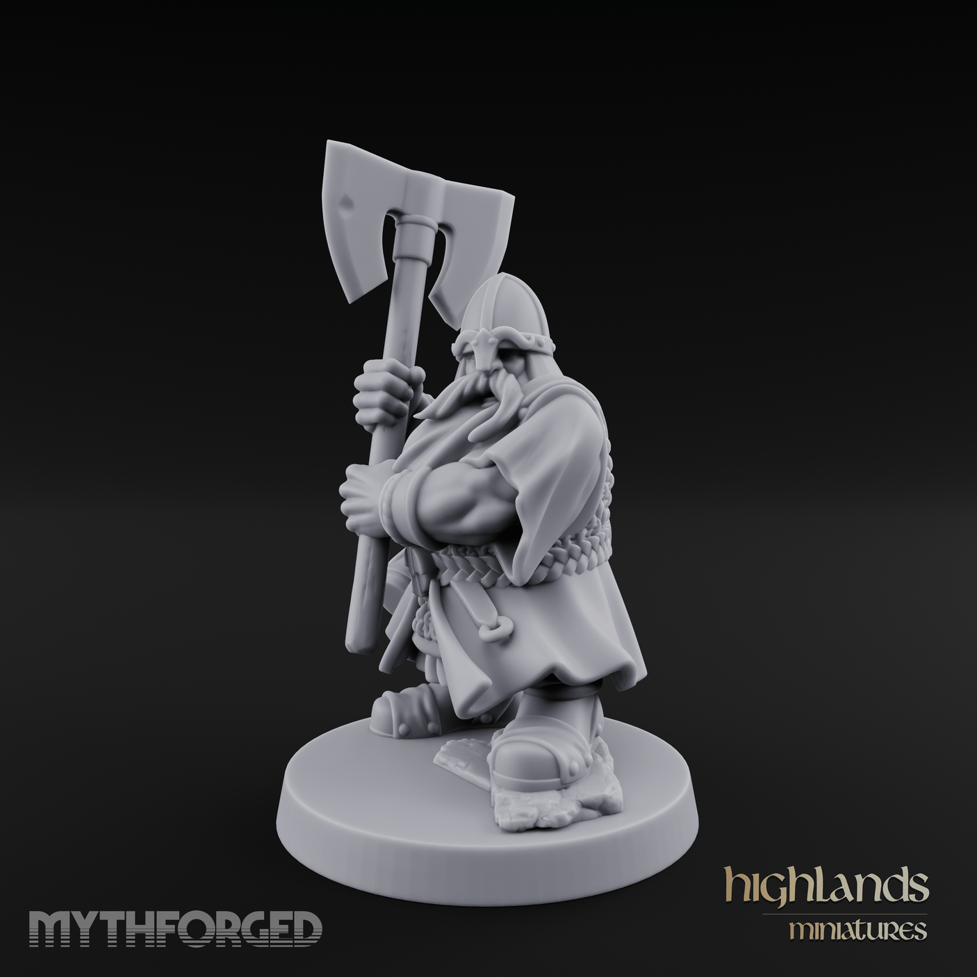 Rock Standing Dwarf Warrior Miniature for Dungeons and Dragons, Pathfinder or other TTRPGs
