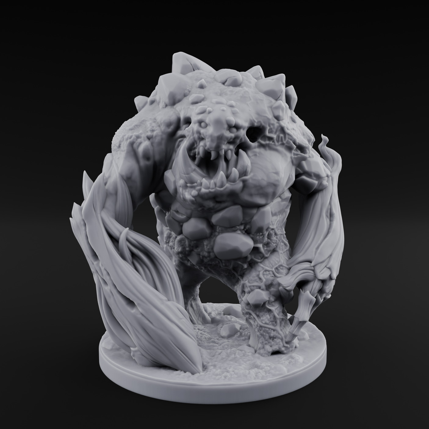 Jaw Dropping Earth Elemental Golem Miniature for Dungeons and Dragons, Pathfinder or other TTRPGs