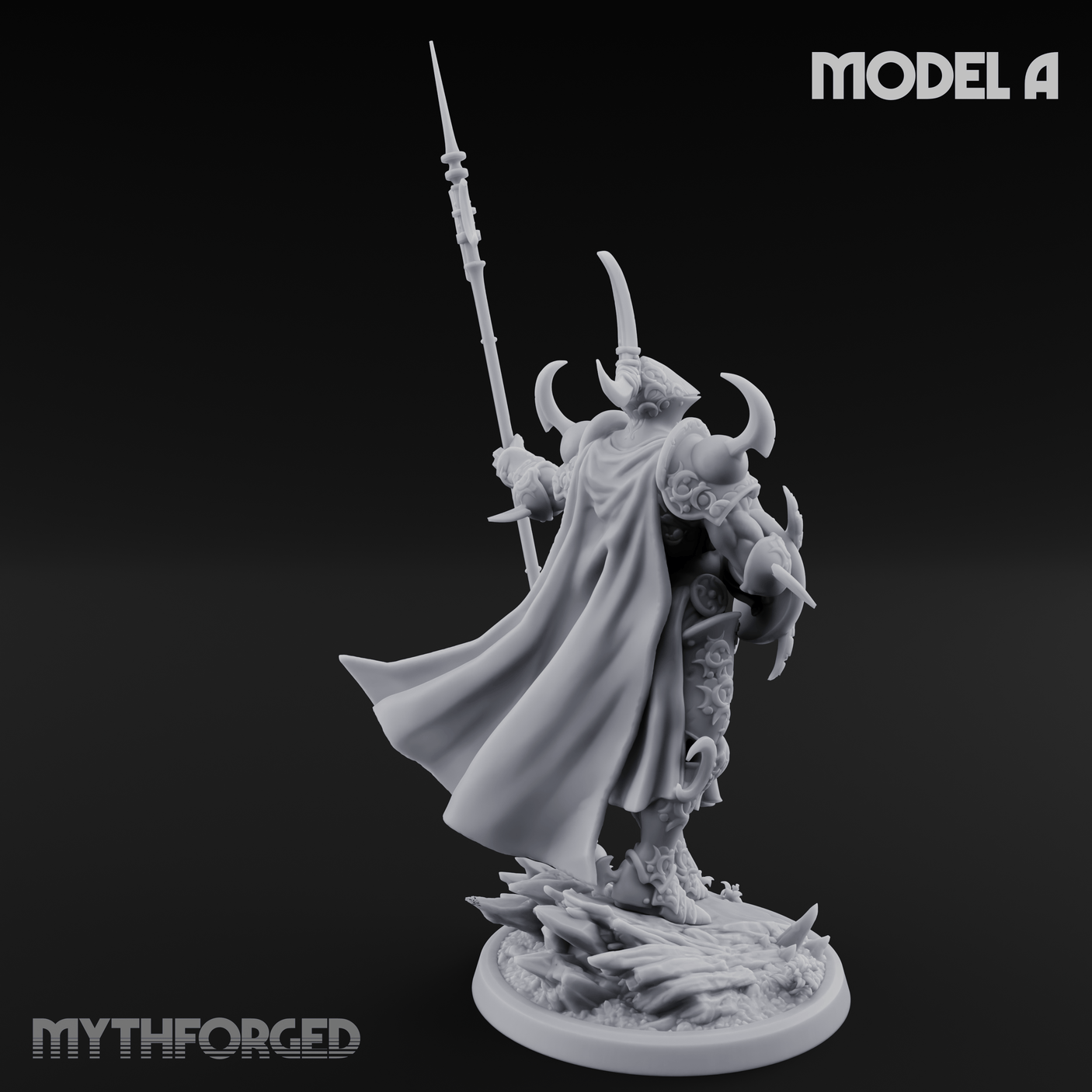 Horns Held High Demon Warlords A Miniature for Dungeons and Dragons, Pathfinder or other TTRPGs