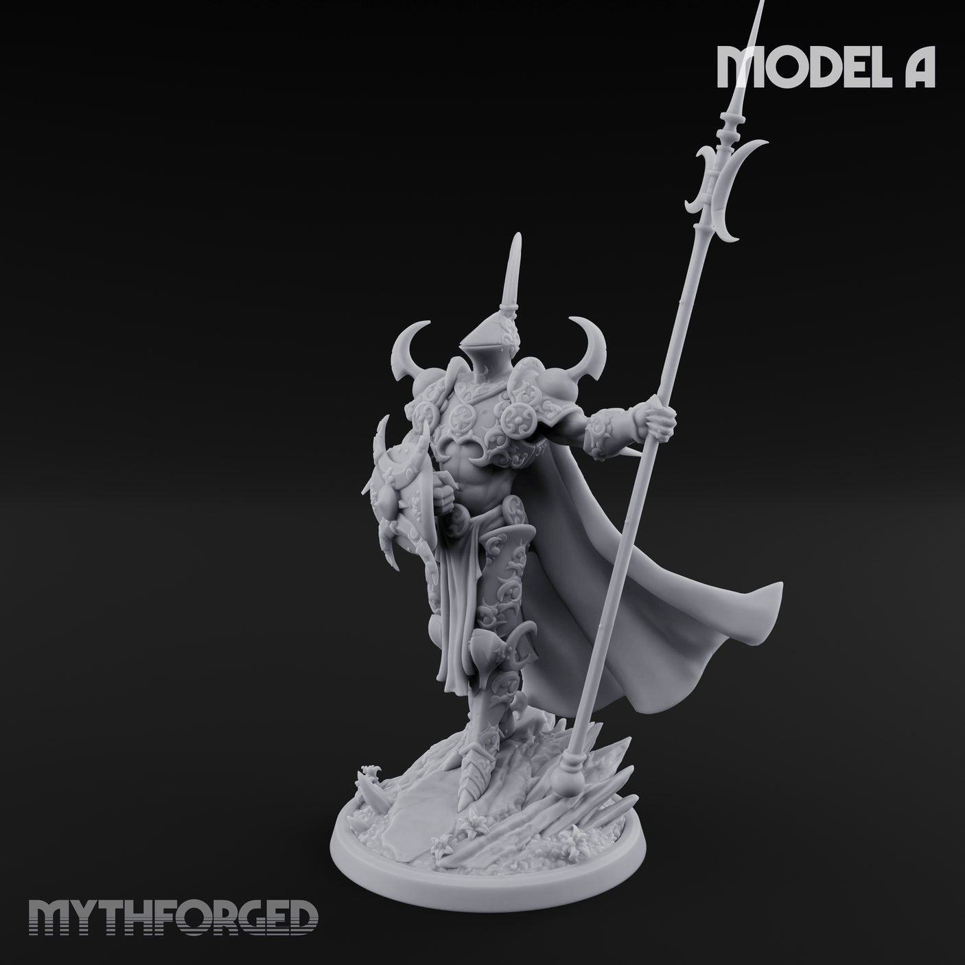 Horns Held High Demon Warlords A Miniature for Dungeons and Dragons, Pathfinder or other TTRPGs