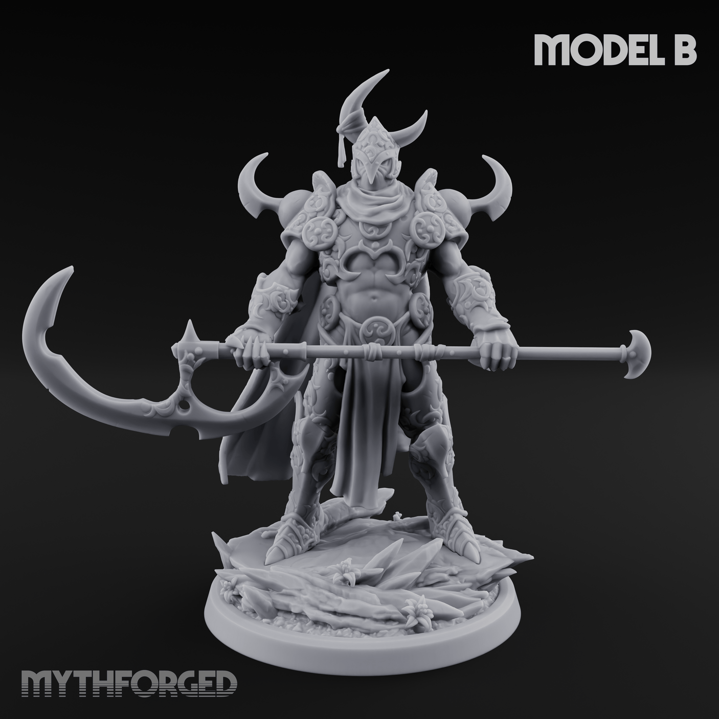 Horns Held High Demon Warlords B Miniature for Dungeons and Dragons, Pathfinder or other TTRPGs