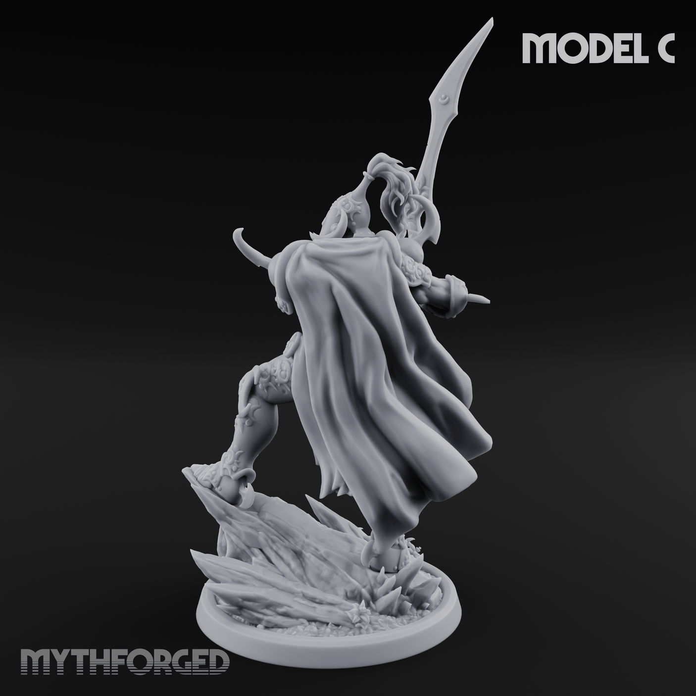 Horns Held High Demon Warlords C Miniature for Dungeons and Dragons, Pathfinder or other TTRPGs
