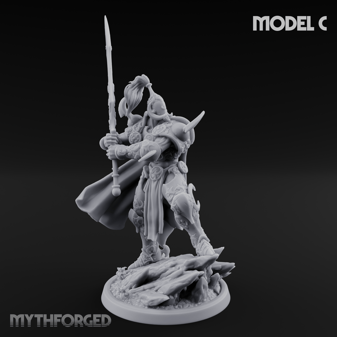 Horns Held High Demon Warlords C Miniature for Dungeons and Dragons, Pathfinder or other TTRPGs