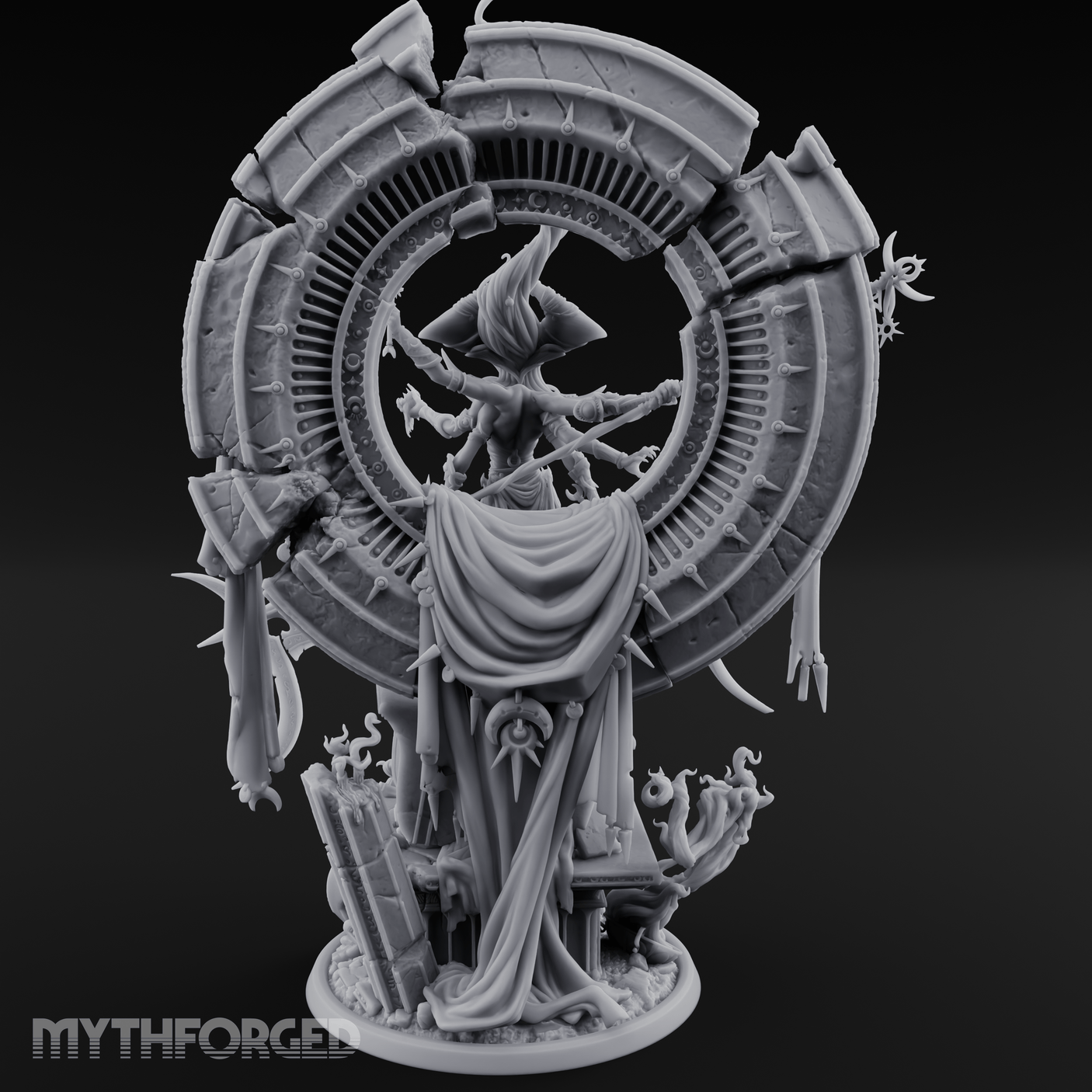 Ascending Through Chaos Marilith Warlord Miniature for Dungeons and Dragons, Pathfinder or other TTRPGs