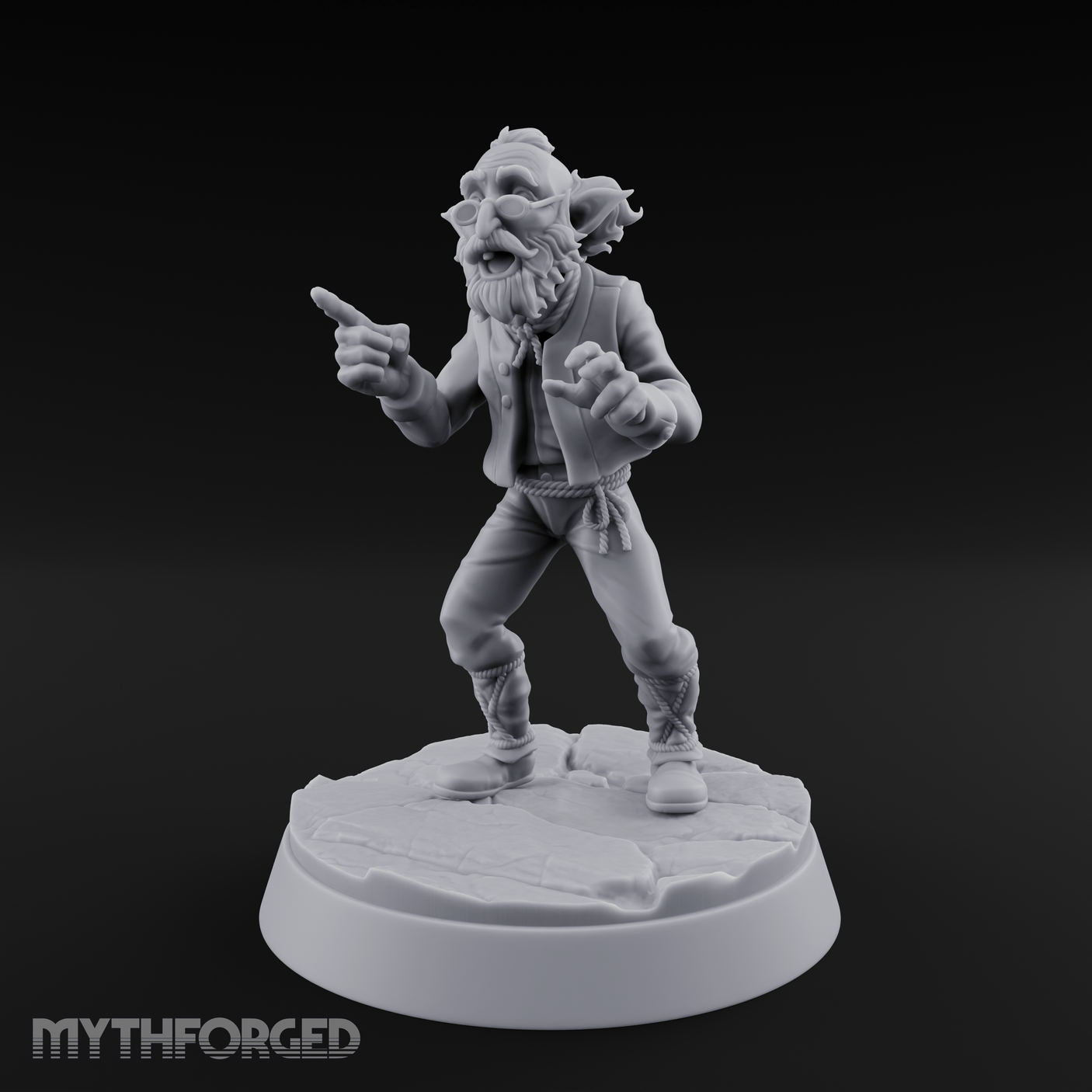 Pointing Out The Problem Gnome Merchant Miniature for Dungeons and Dragons, Pathfinder or other TTRPGs