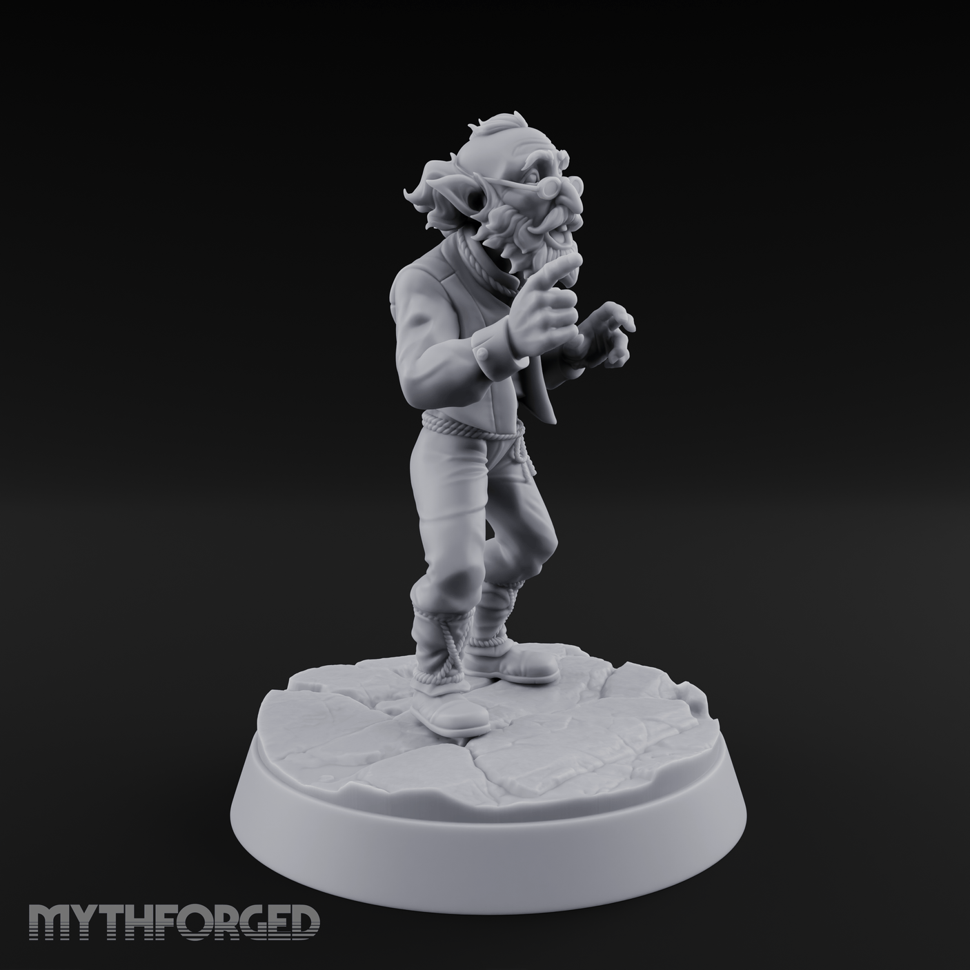 Pointing Out The Problem Gnome Merchant Miniature for Dungeons and Dragons, Pathfinder or other TTRPGs