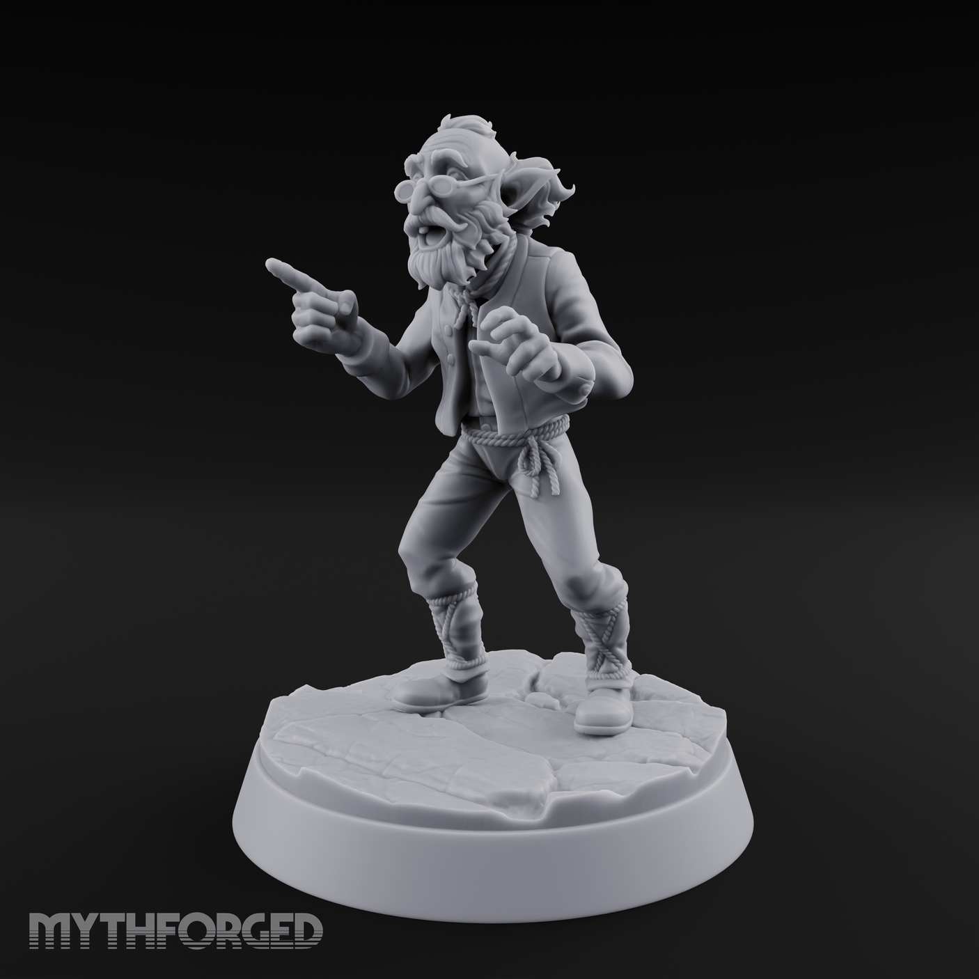 Pointing Out The Problem Gnome Merchant Miniature for Dungeons and Dragons, Pathfinder or other TTRPGs