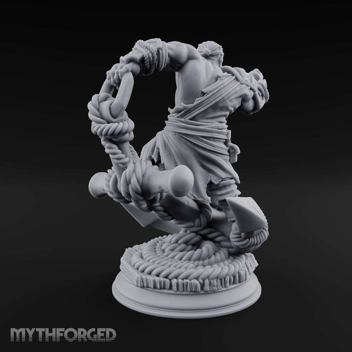 Weighs Anchor, Throws Punches Dwarf Pirate Brawler with Giant Anchor and Chain