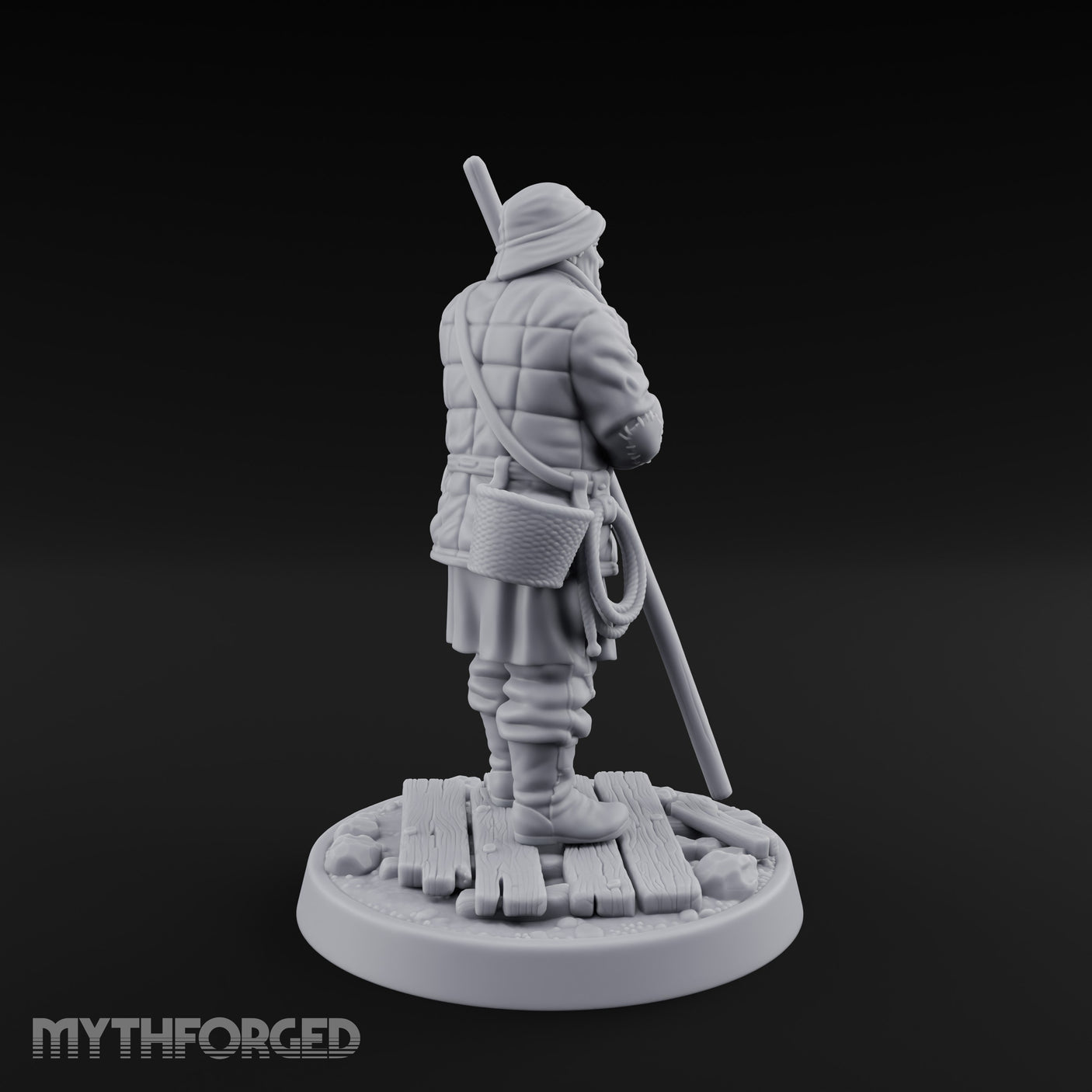 Elbow Resting Pole Leaning Human Ferryman Miniature for Dungeons and Dragons, Pathfinder or other TTRPGs