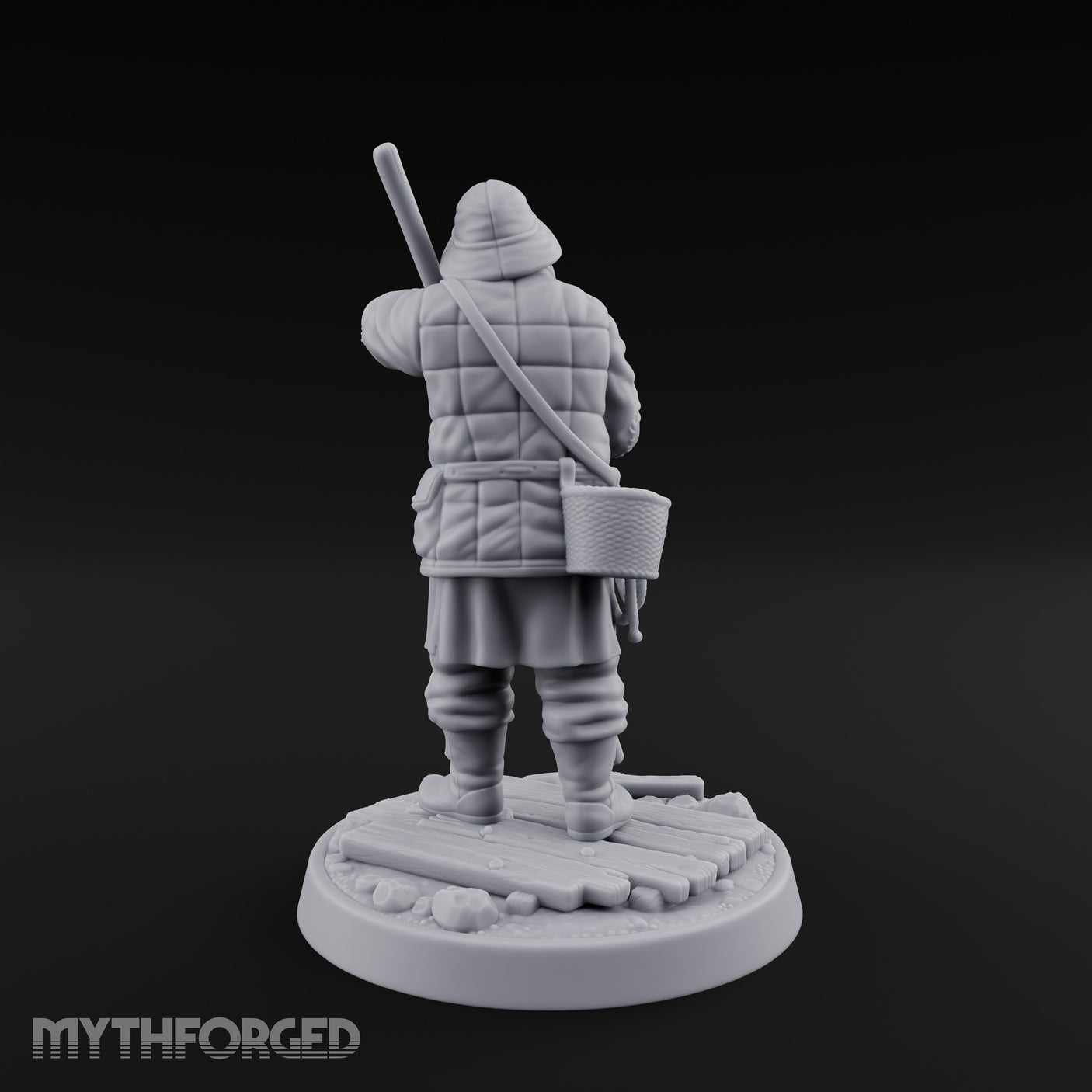 Elbow Resting Pole Leaning Human Ferryman Miniature for Dungeons and Dragons, Pathfinder or other TTRPGs