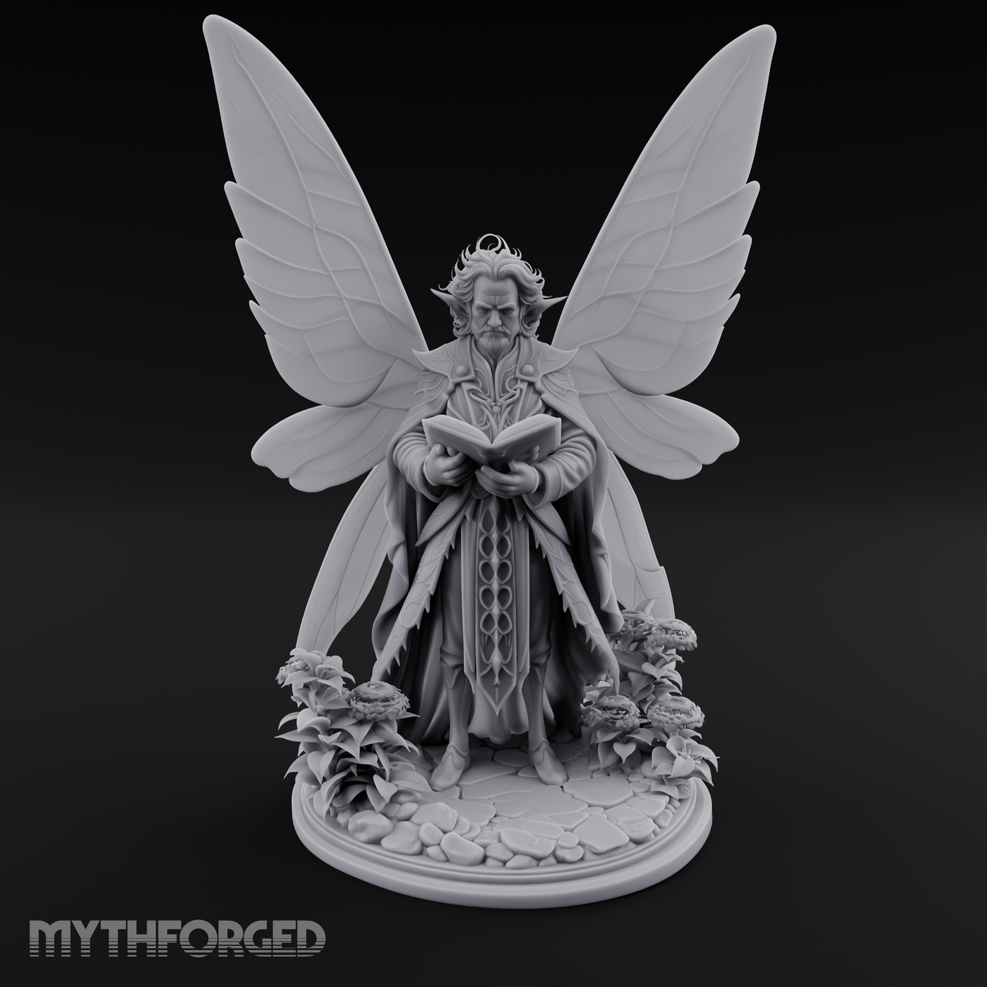 Scripture Clutching Fey Lord Miniature for Dungeons and Dragons, Pathfinder or other TTRPGs