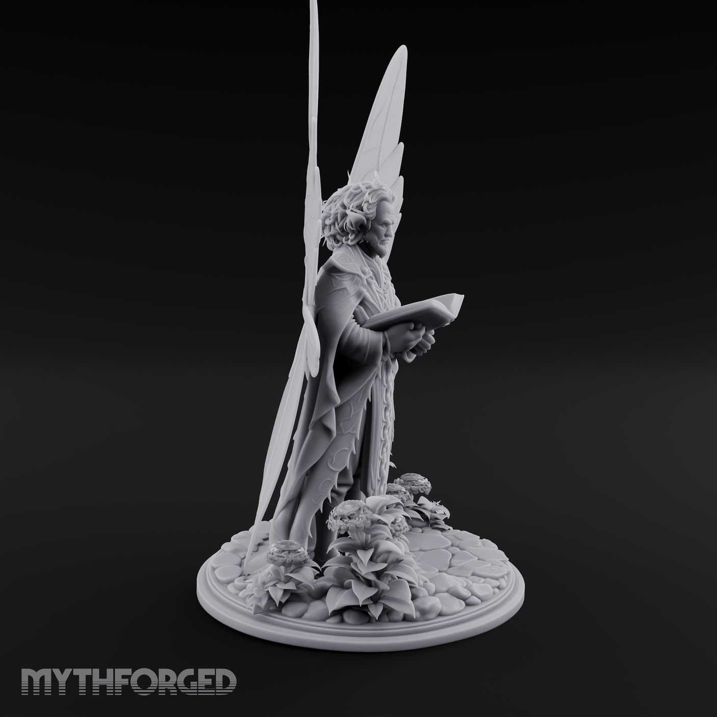 Scripture Clutching Fey Lord Miniature for Dungeons and Dragons, Pathfinder or other TTRPGs