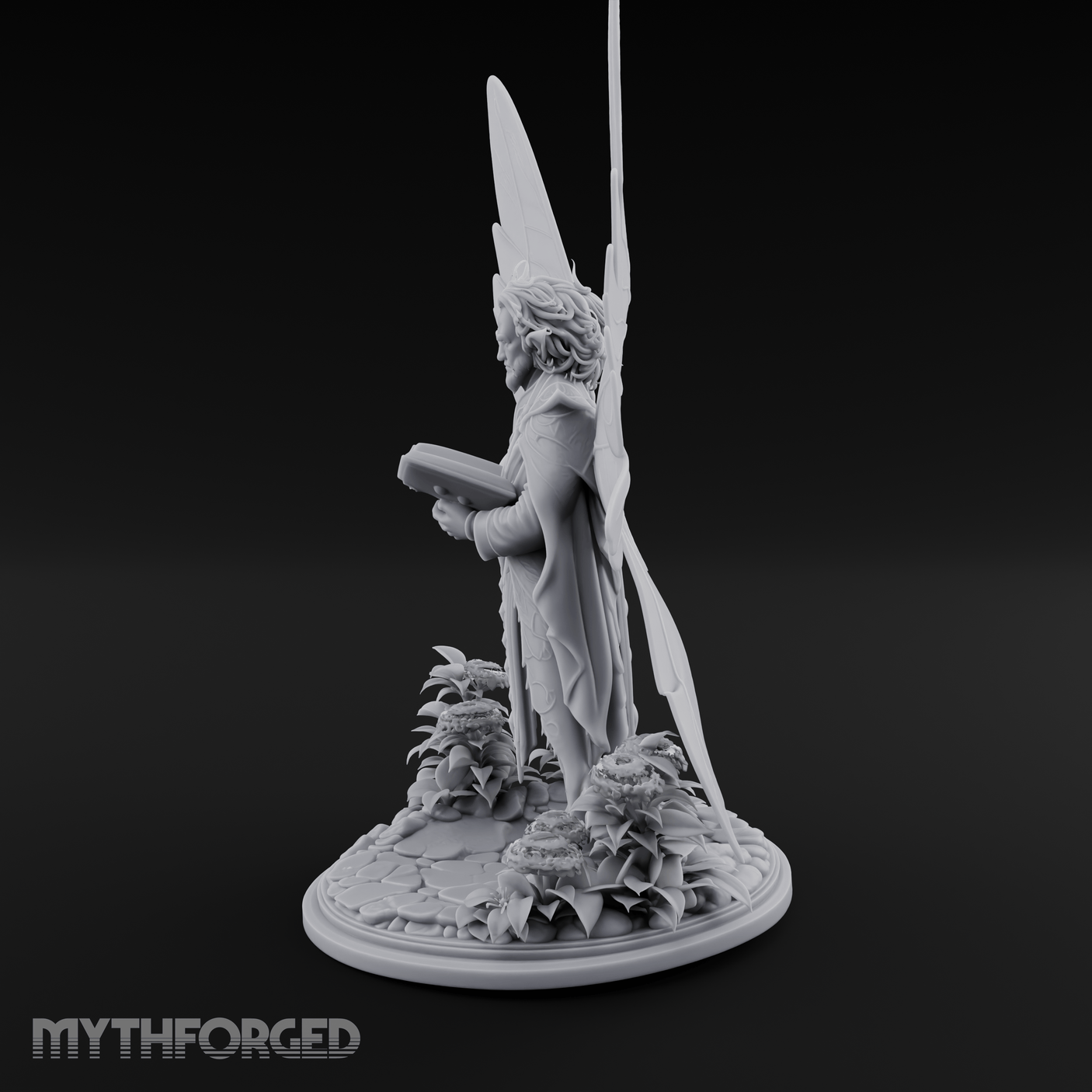 Scripture Clutching Fey Lord Miniature for Dungeons and Dragons, Pathfinder or other TTRPGs