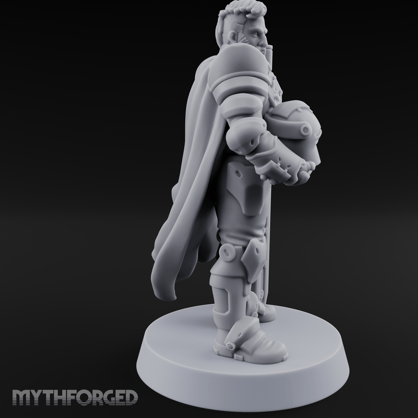 Holding Court With Steel Human Space Knight Miniature for Dungeons and Dragons, Pathfinder or other TTRPGs