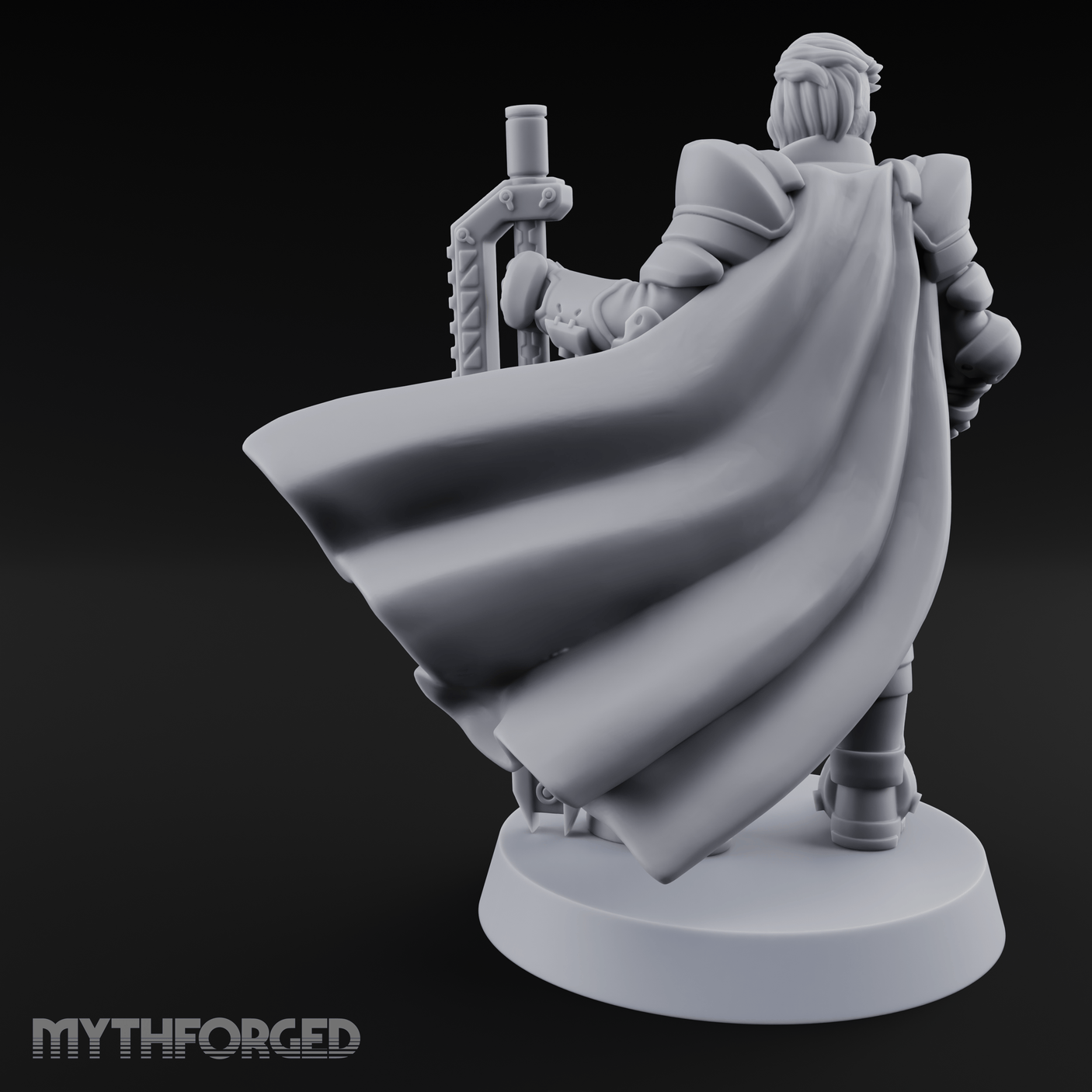 Holding Court With Steel Human Space Knight Miniature for Dungeons and Dragons, Pathfinder or other TTRPGs