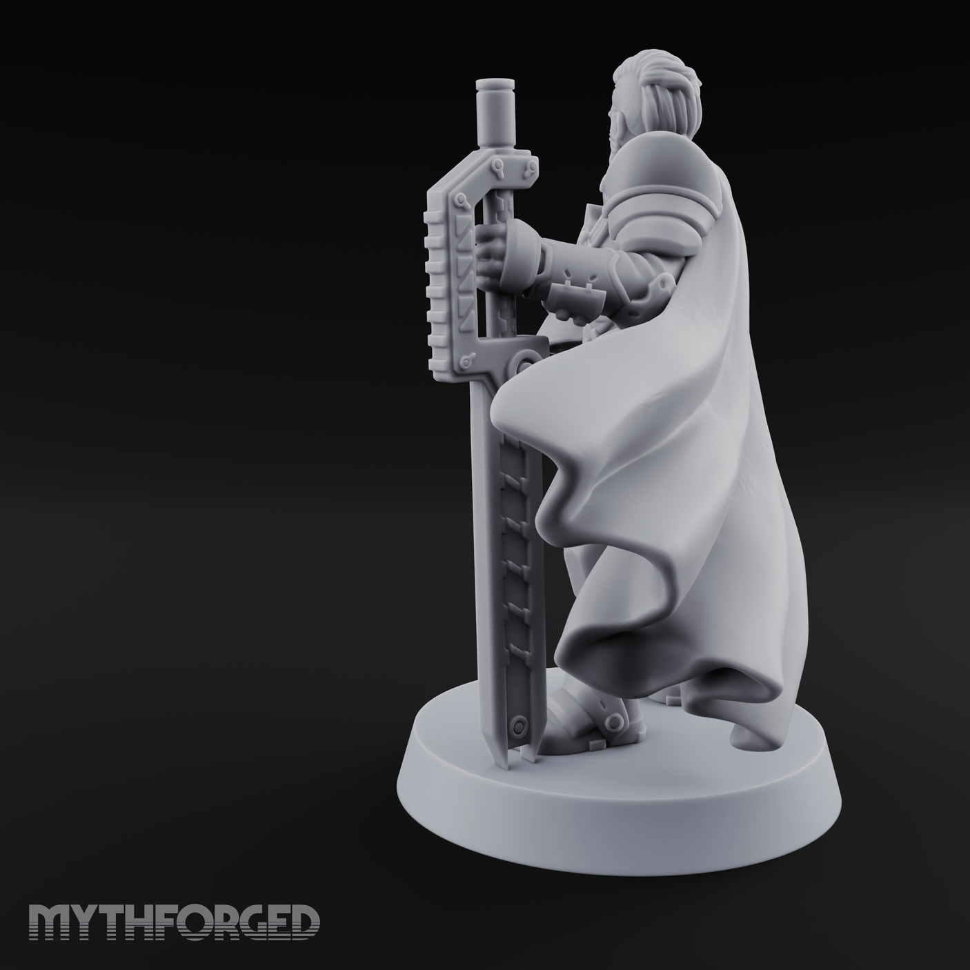 Holding Court With Steel Human Space Knight Miniature for Dungeons and Dragons, Pathfinder or other TTRPGs