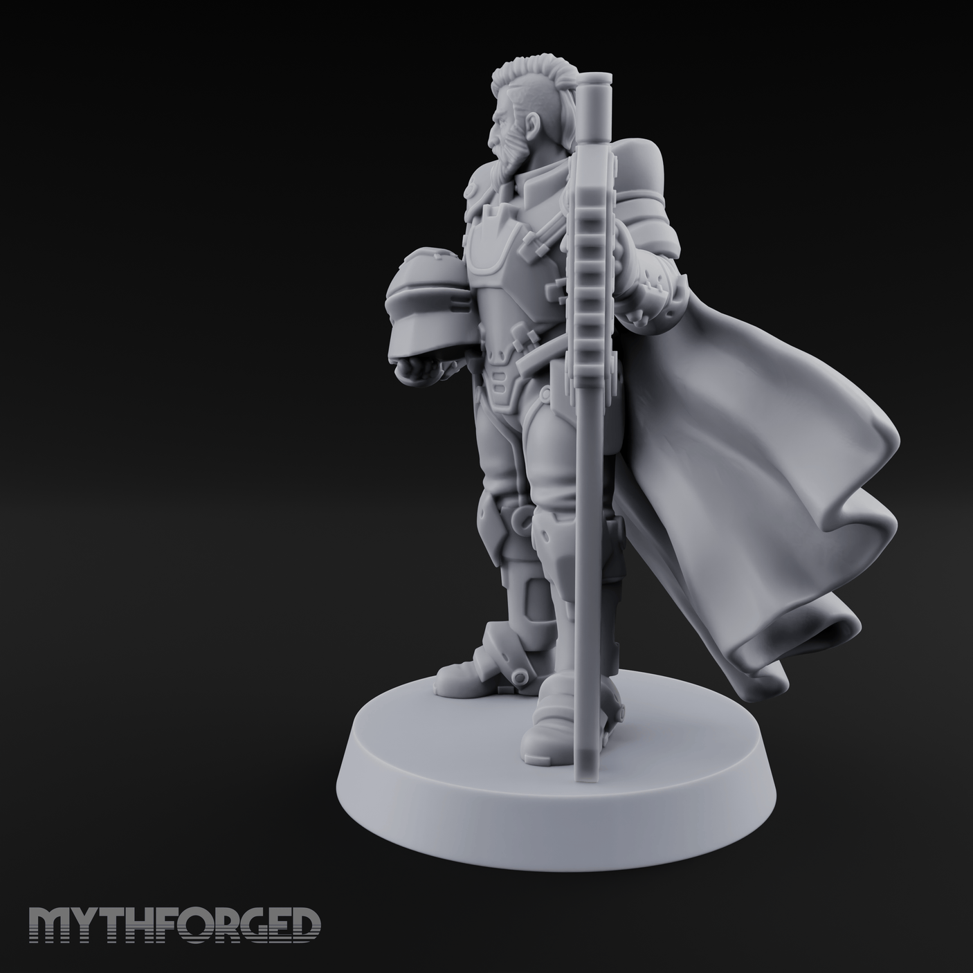Holding Court With Steel Human Space Knight Miniature for Dungeons and Dragons, Pathfinder or other TTRPGs