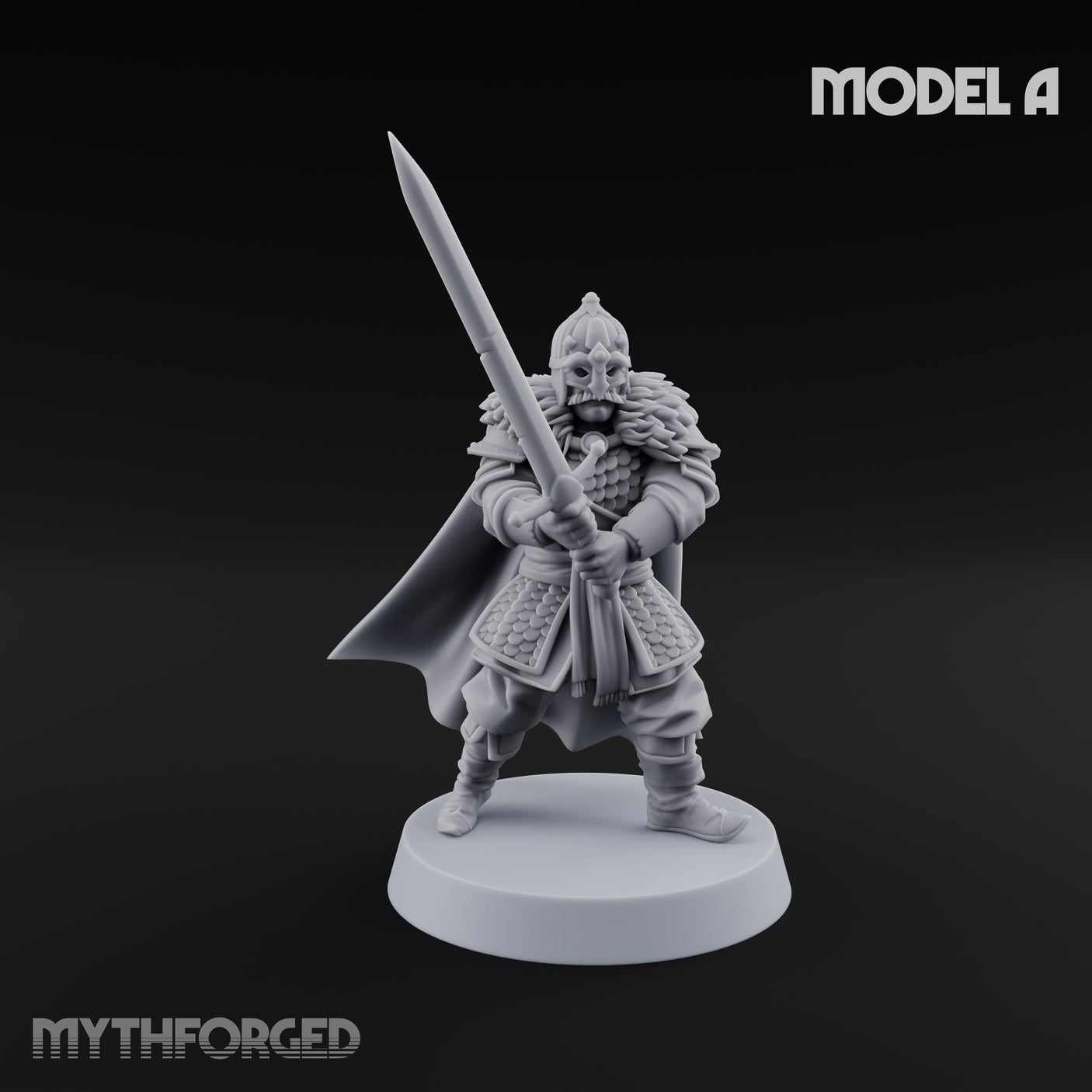 Scale-Clad Sword-Raising Northern Warriors Miniature for Dungeons and Dragons, Pathfinder or other TTRPGs