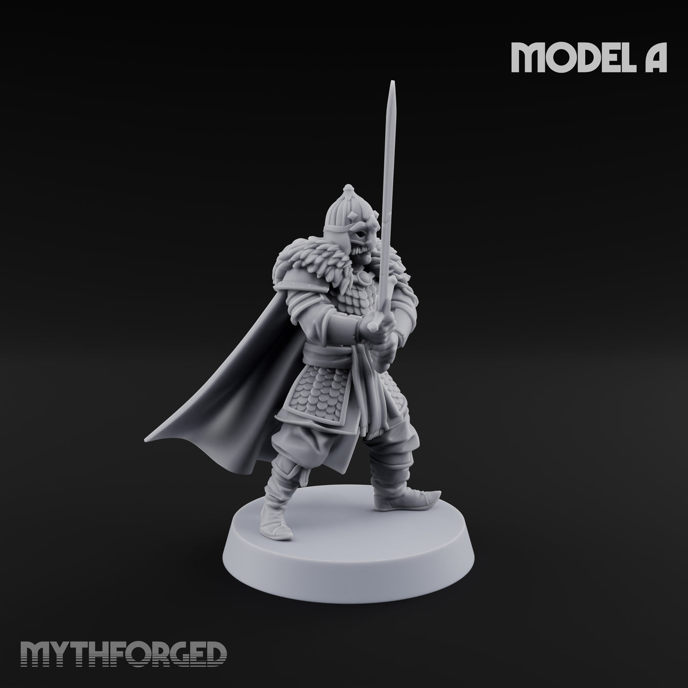 Scale-Clad Sword-Raising Northern Warriors Miniature for Dungeons and Dragons, Pathfinder or other TTRPGs