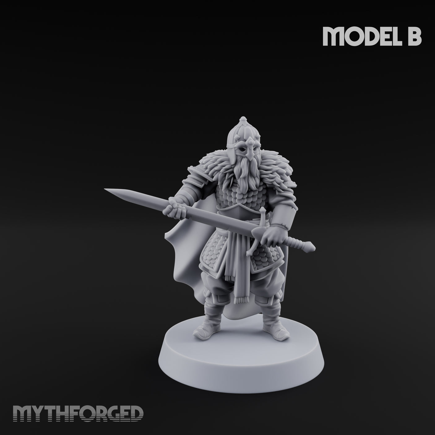 Scale-Clad Sword-Raising Northern Warriors Miniature for Dungeons and Dragons, Pathfinder or other TTRPGs
