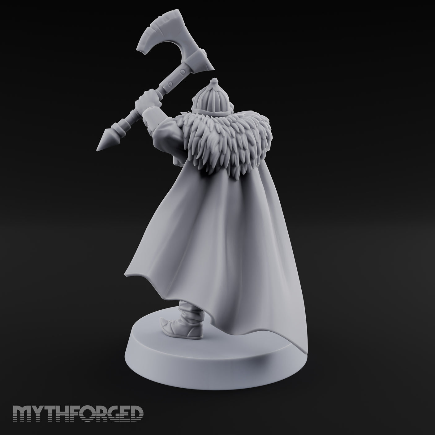 Horn Raising Rallying Chieftain Miniature for Dungeons and Dragons, Pathfinder or other TTRPGs