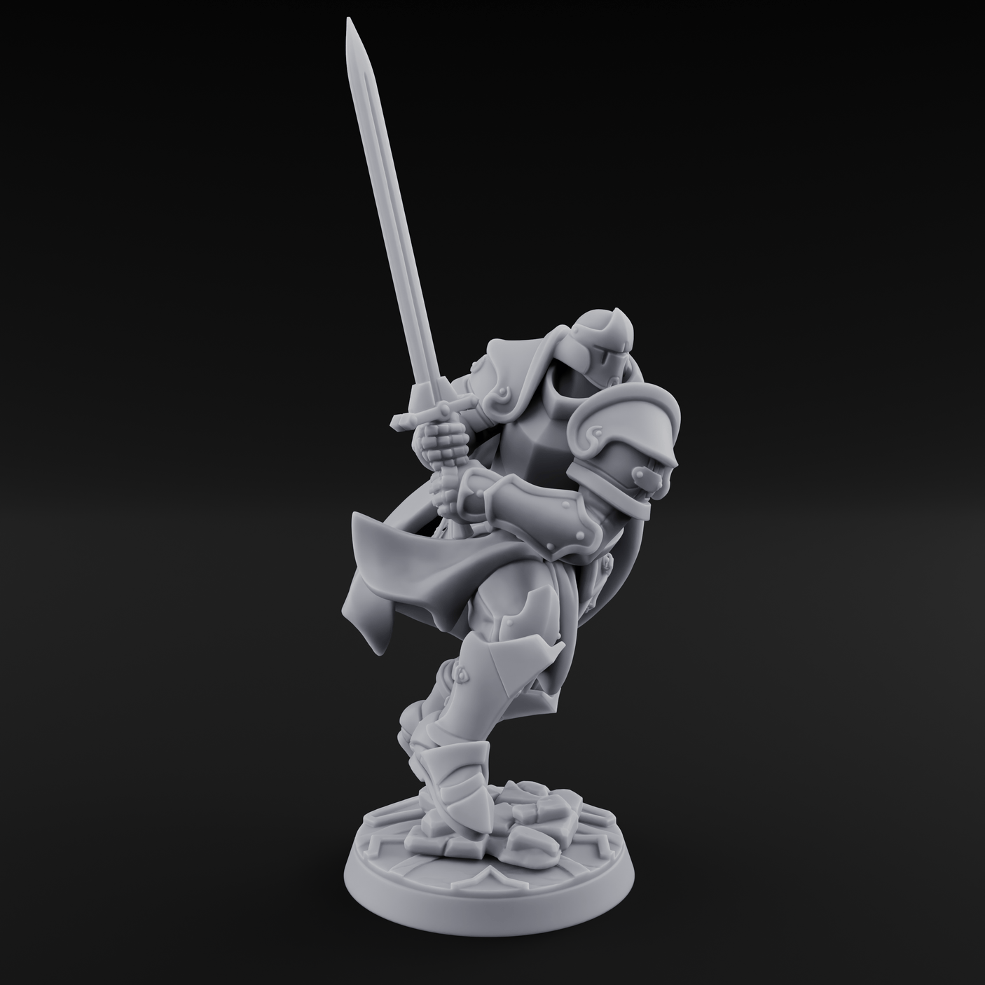Lunging Forward Human Royal Guard A Miniature for Dungeons and Dragons, Pathfinder or other TTRPGs