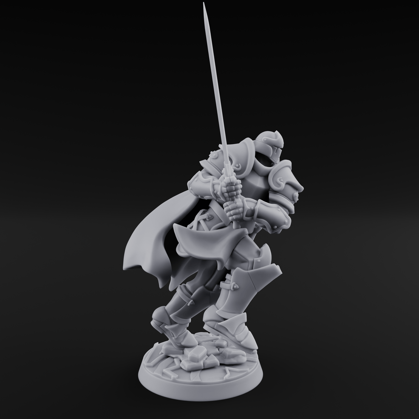 Lunging Forward Human Royal Guard A Miniature for Dungeons and Dragons, Pathfinder or other TTRPGs