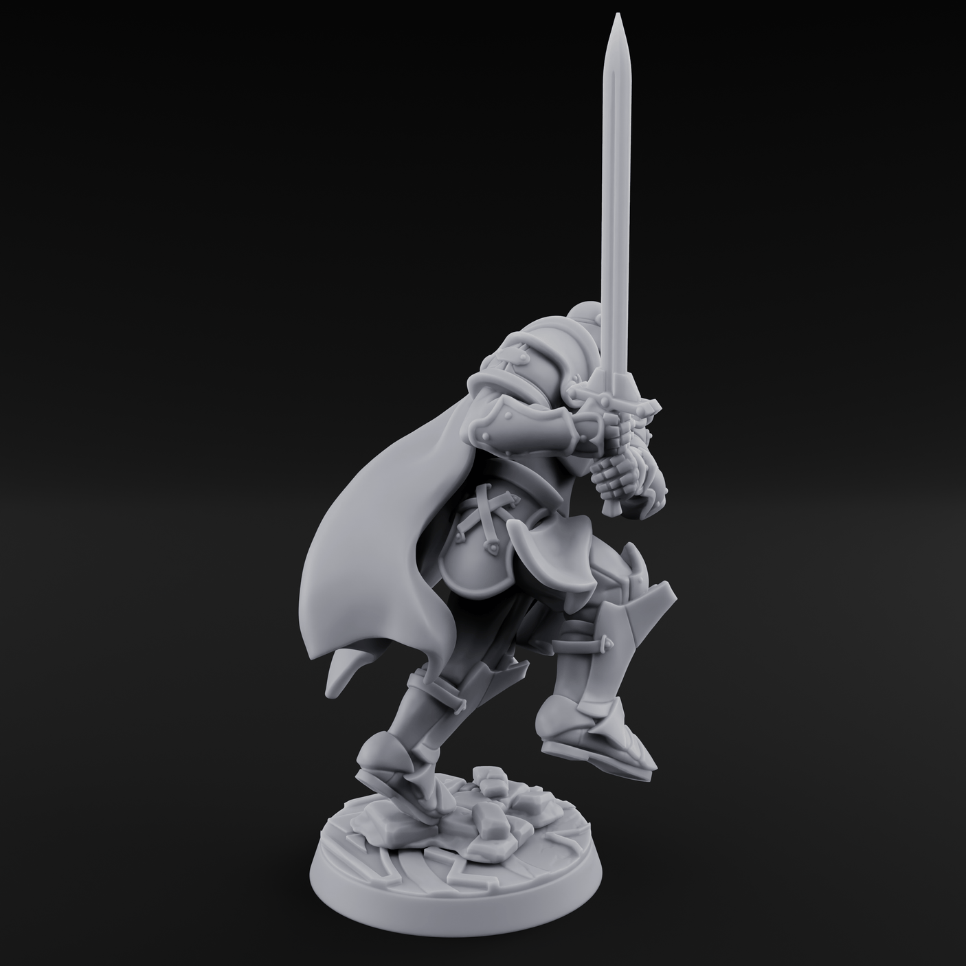 Lunging Forward Human Royal Guard A Miniature for Dungeons and Dragons, Pathfinder or other TTRPGs